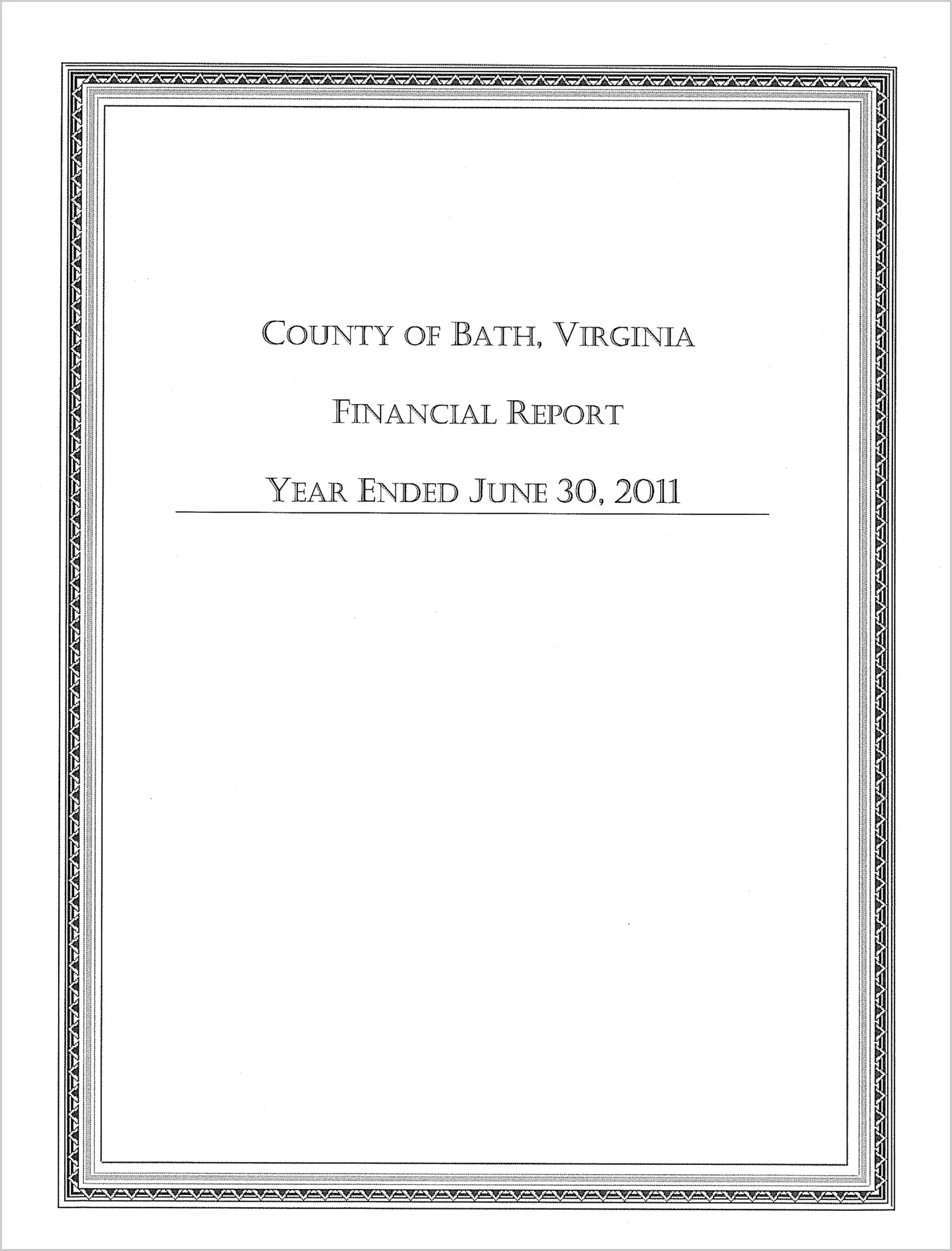 2011 Annual Financial Report for County of Bath
