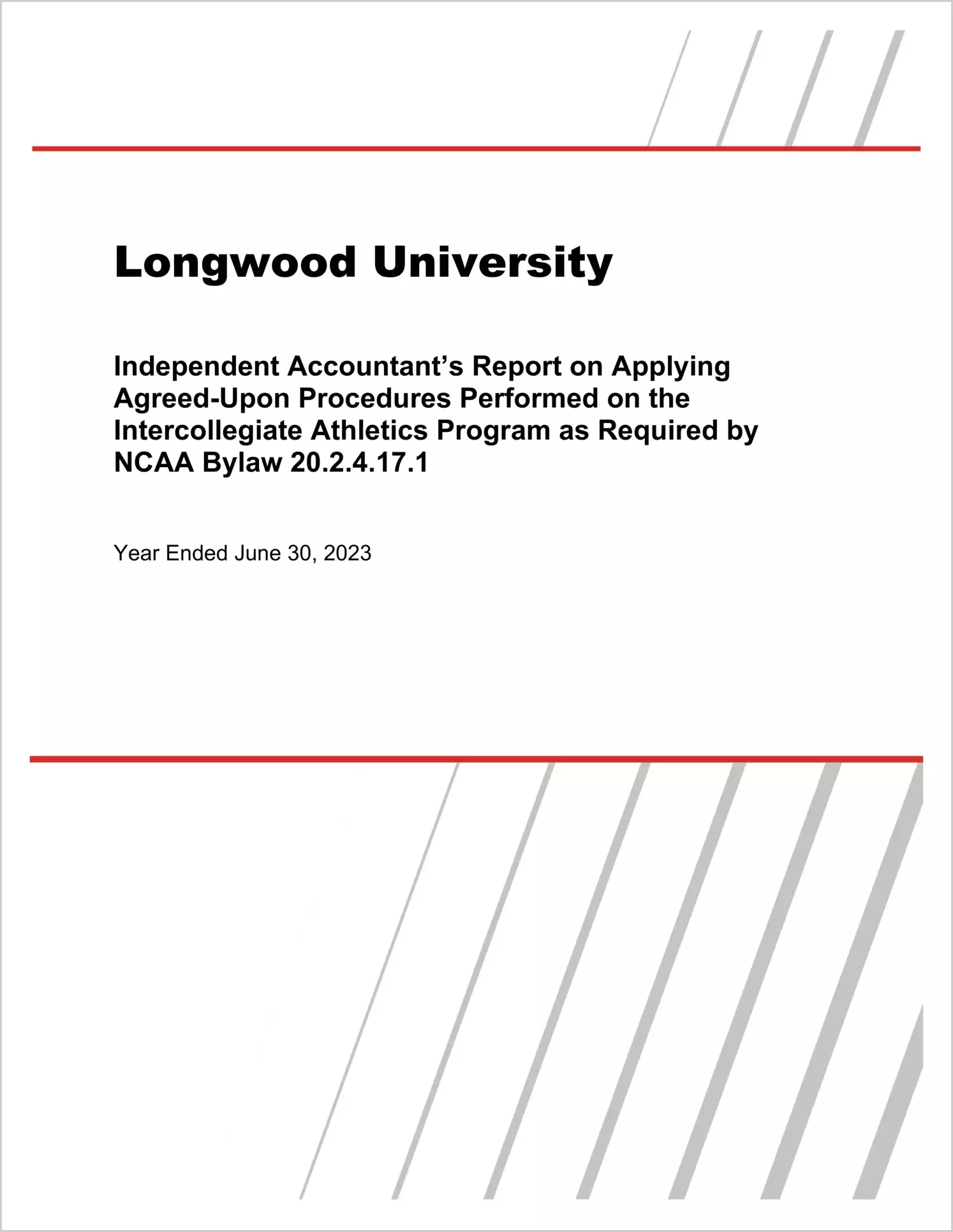 Longwood University Intercollegiate Athletics Programs for the year ended June 30, 2023