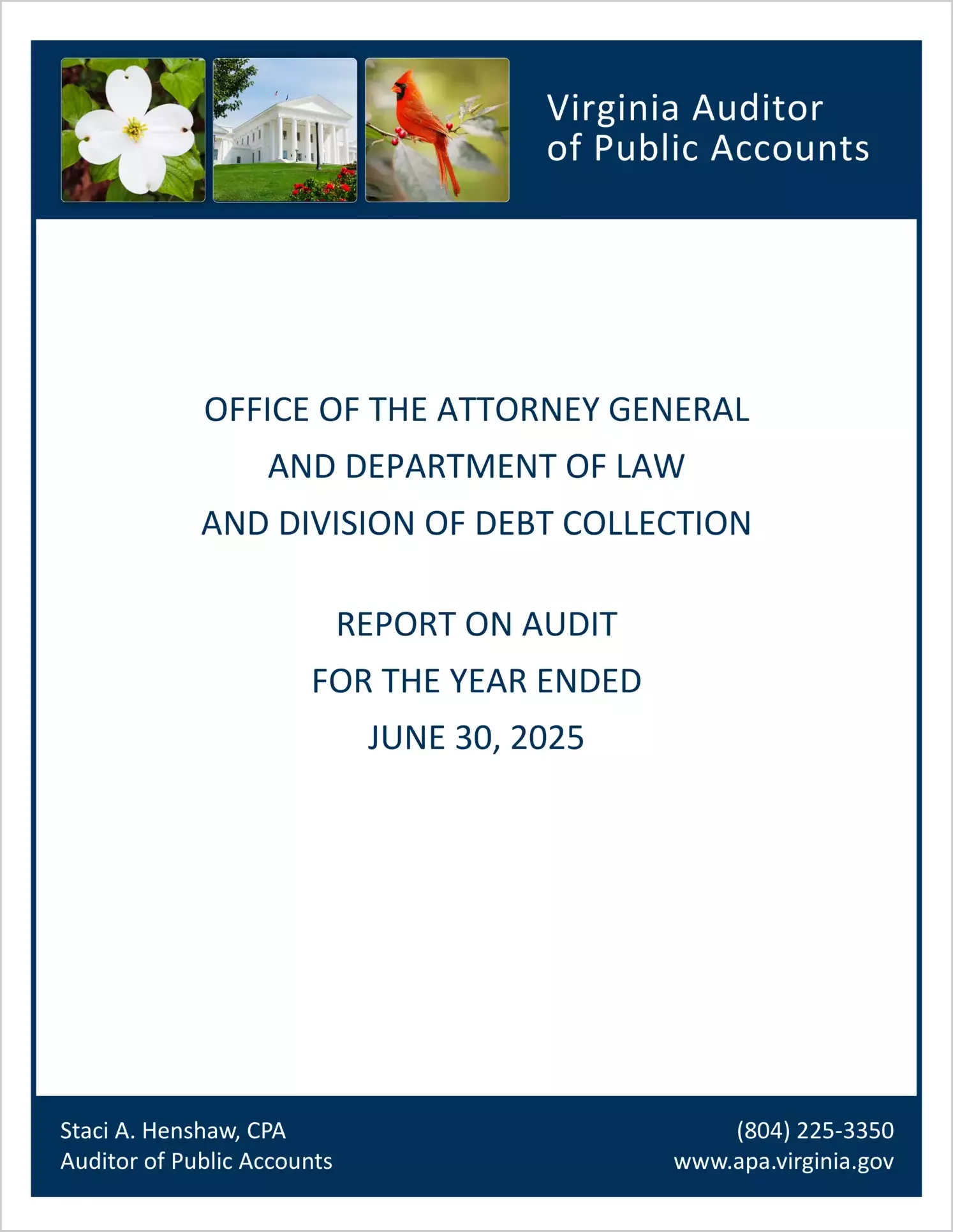 preview of Office of the Attorney General and Department of Law and Division of Debt Collection for the year ended Jun 30, 2025