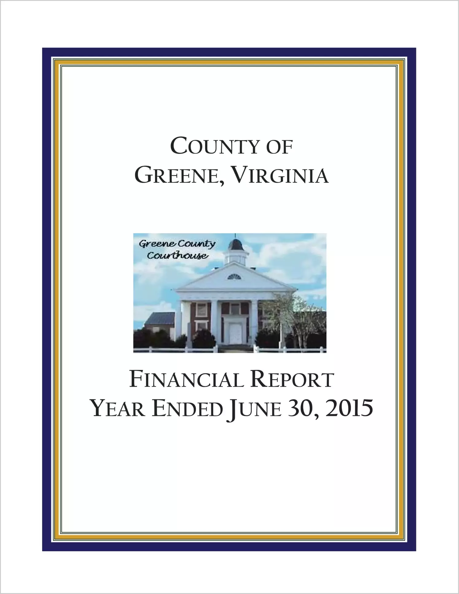 2015 Annual Financial Report for County of Greene