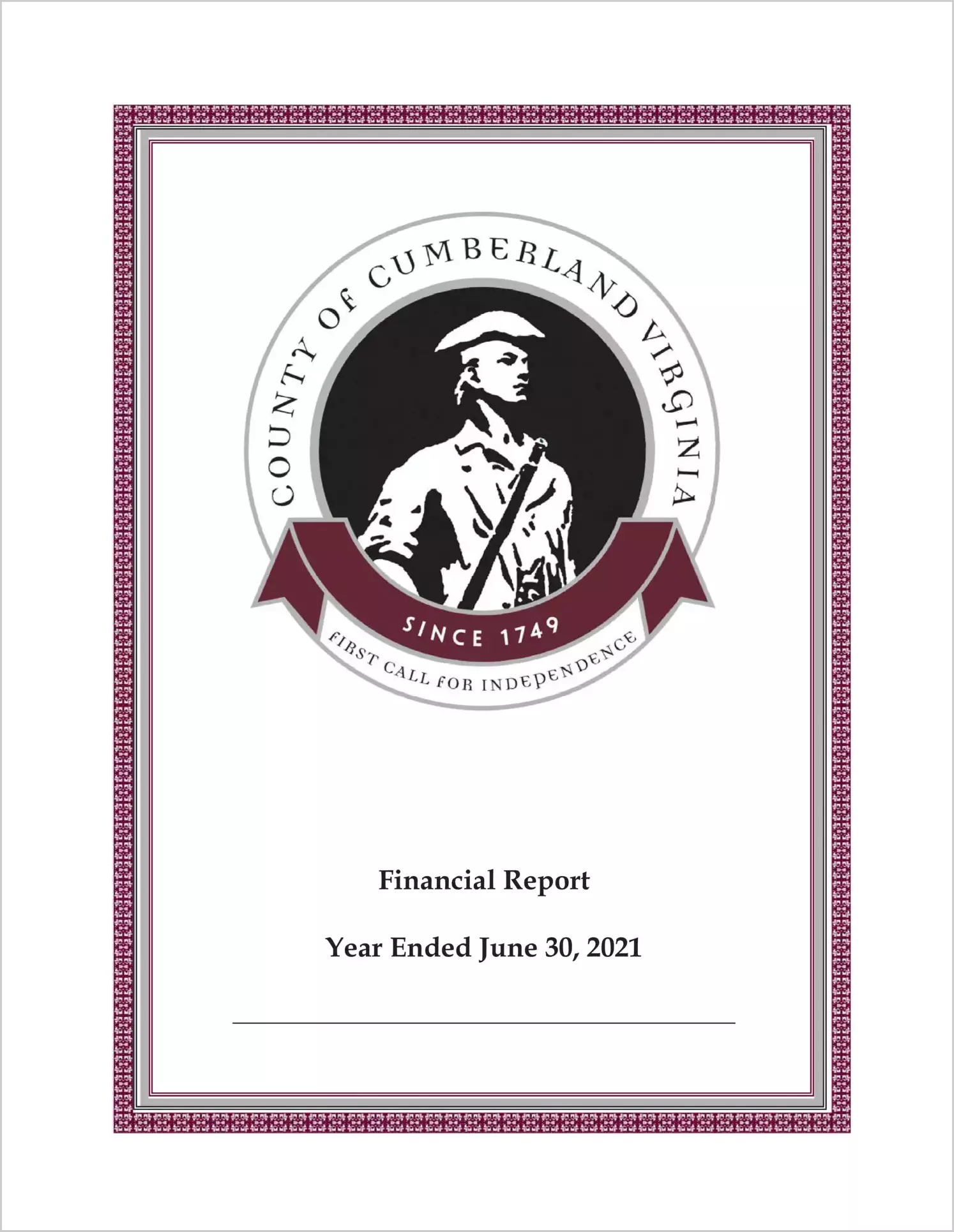2021 Annual Financial Report for County of Cumberland
