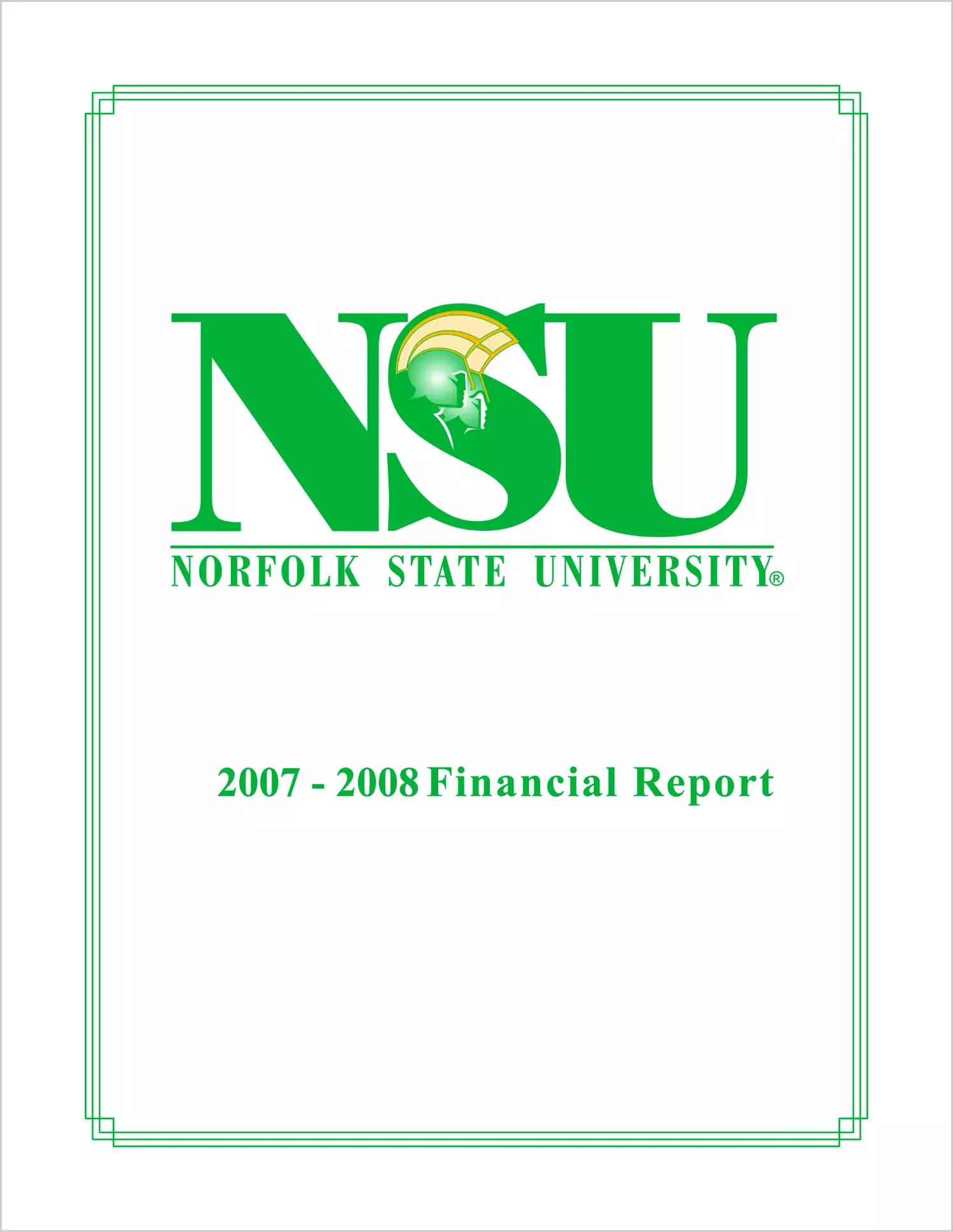 Norfolk State University Financial Statements for the year ended June 30, 2008