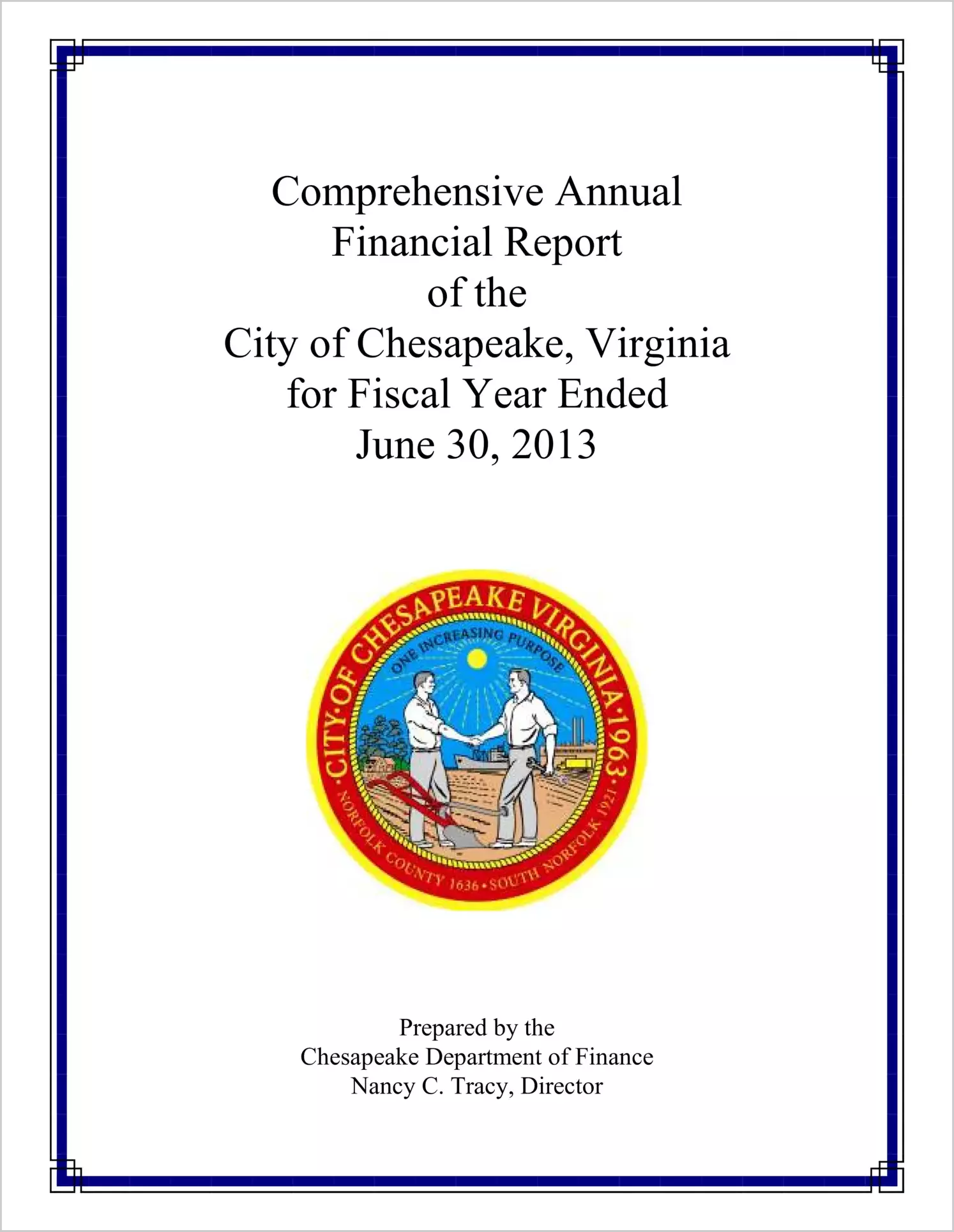 2013 Annual Financial Report for City of Chesapeake
