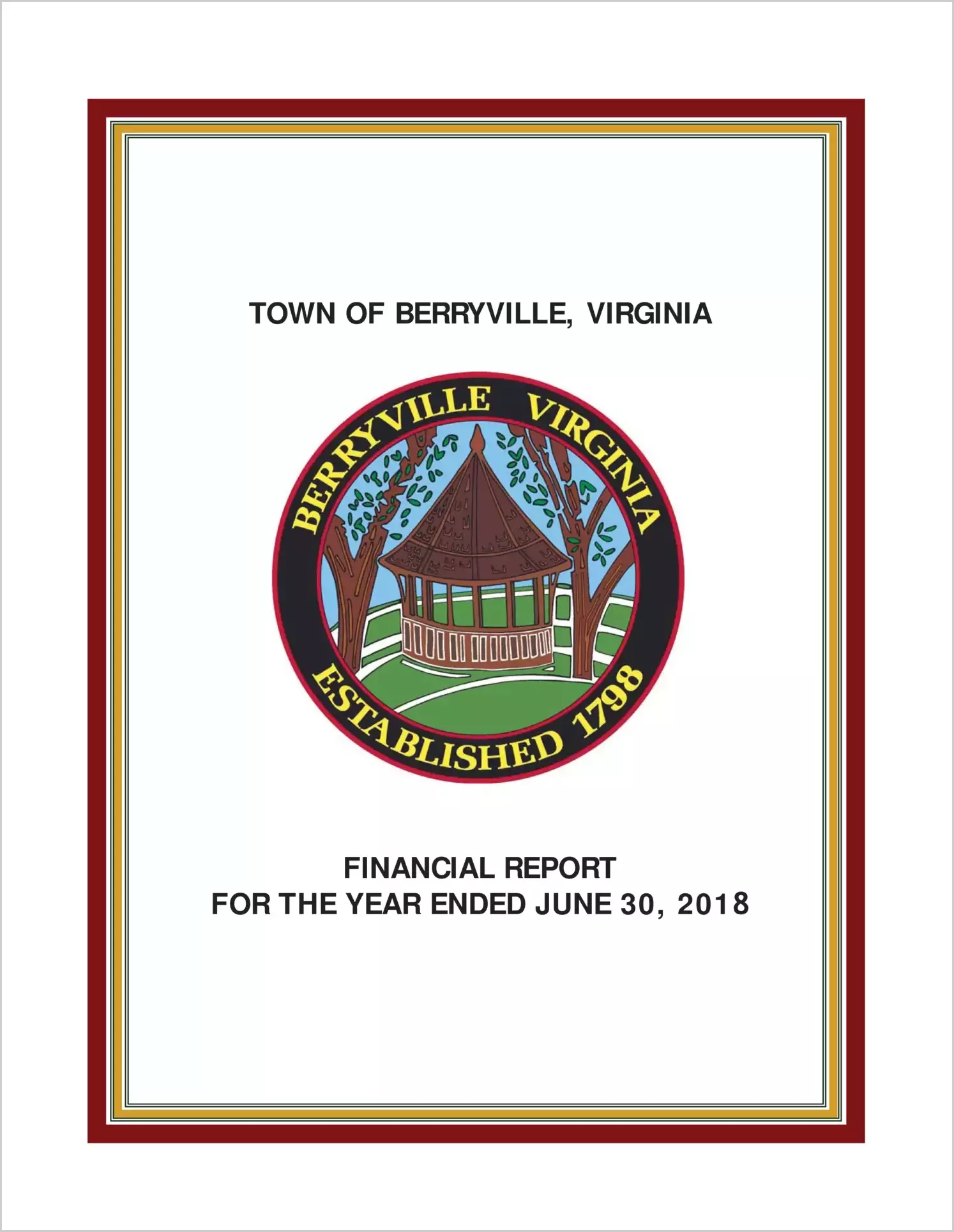 2018 Annual Financial Report for Town of Berryville