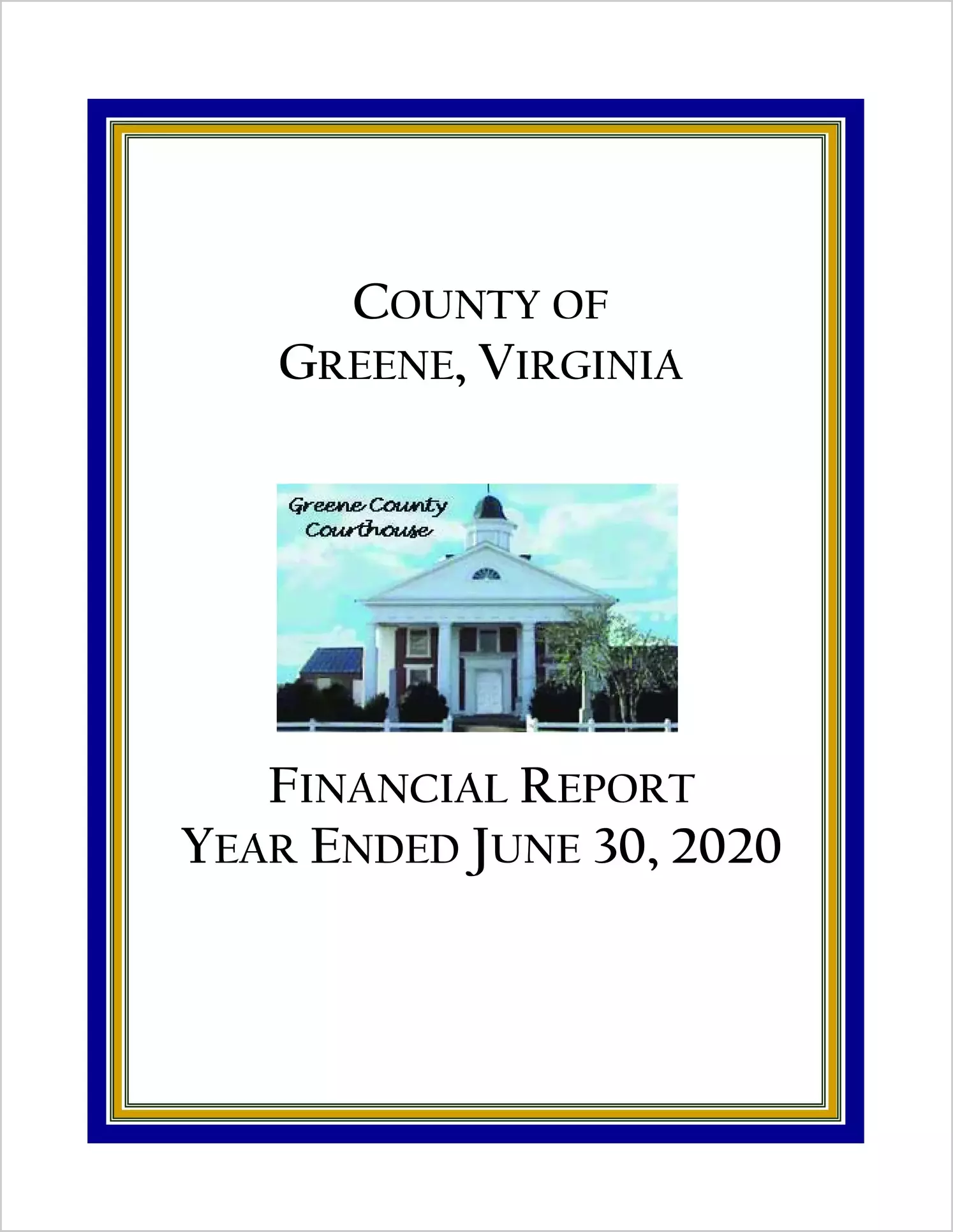 2020 Annual Financial Report for County of Greene