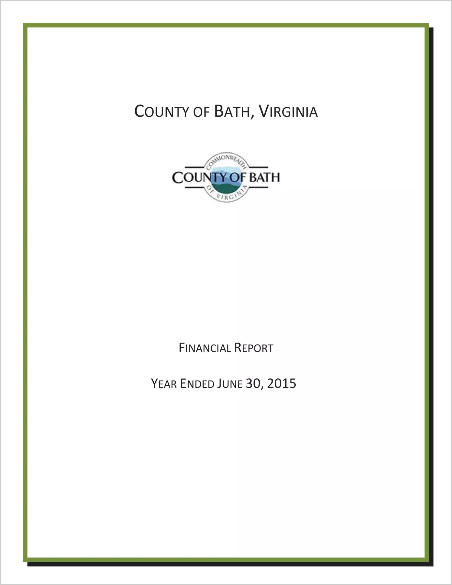 2015 Annual Financial Report for County of Bath