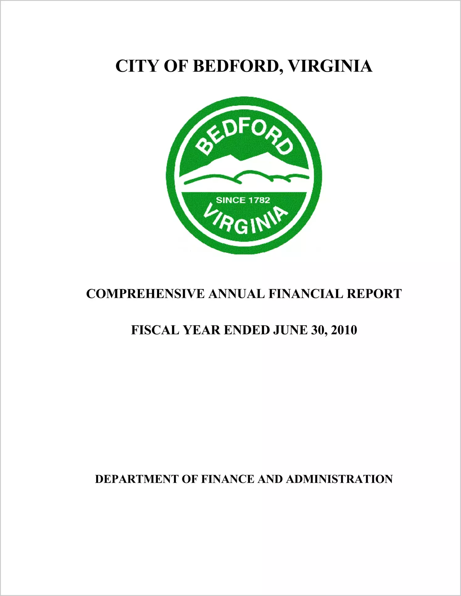 2010 Annual Financial Report for City of Bedford