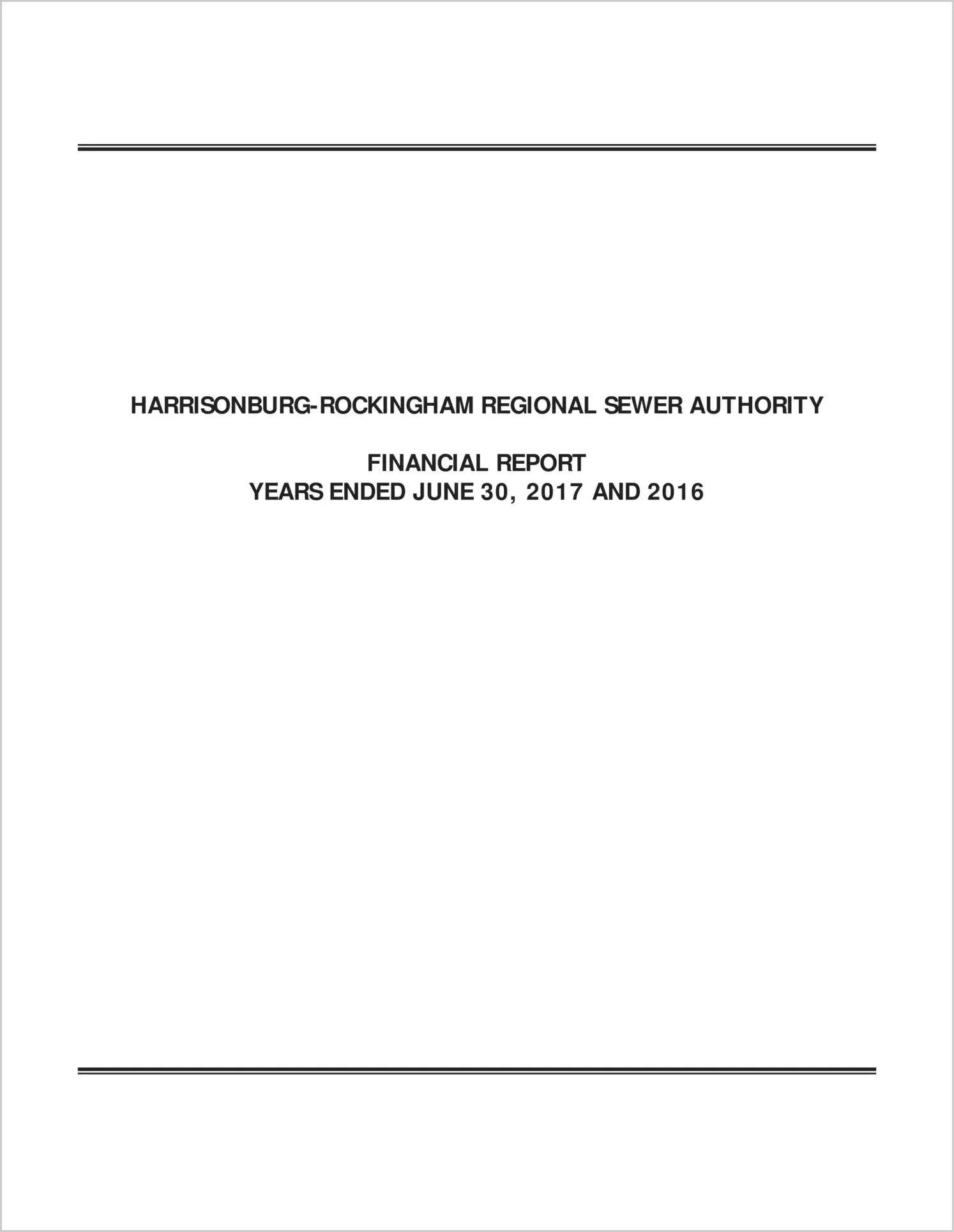 2017 ABC/Other Annual Financial Report  for Harrisonburg-Rockingham Regional Sewer Authority