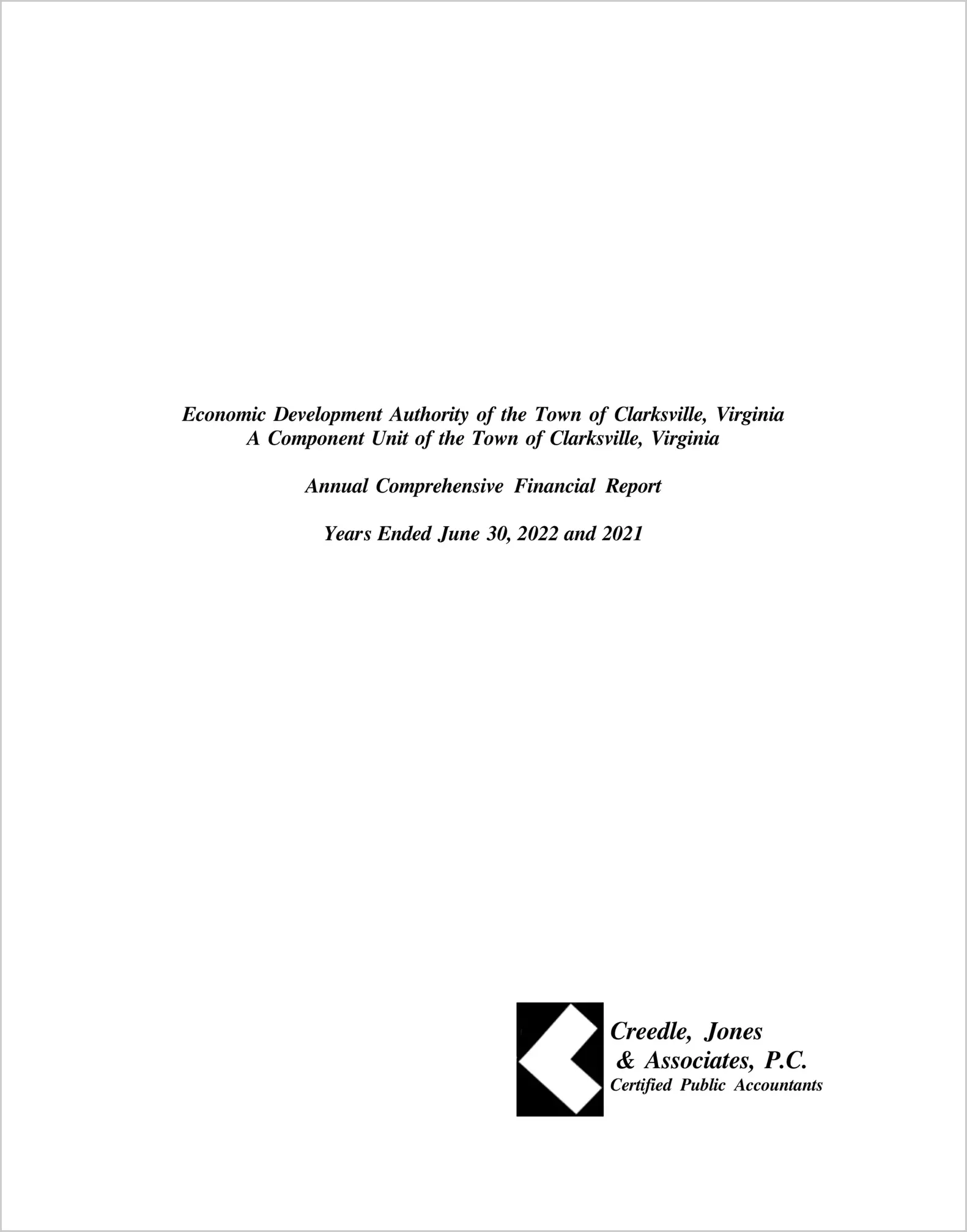 2022 ABC/Other Annual Financial Report  for Clarksville Economic Development Authority