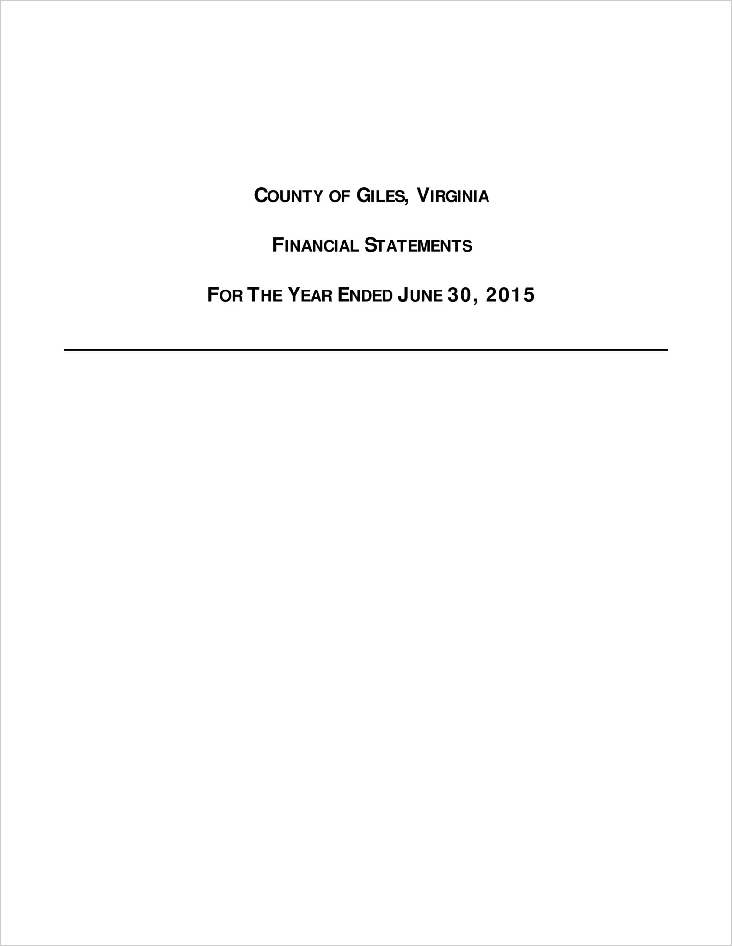 2015 Annual Financial Report for County of Giles