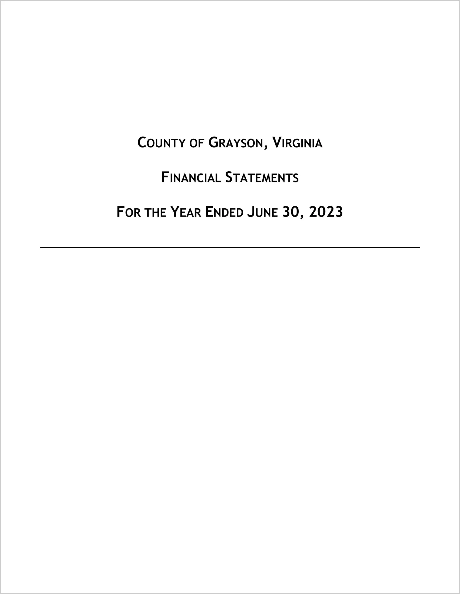 2023 Annual Financial Report for County of Grayson