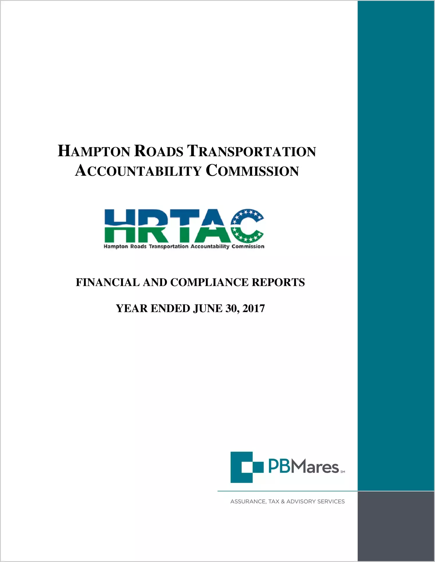 Hampton Roads Transportation Accountability Commission for the fiscal year ended June 30, 2017