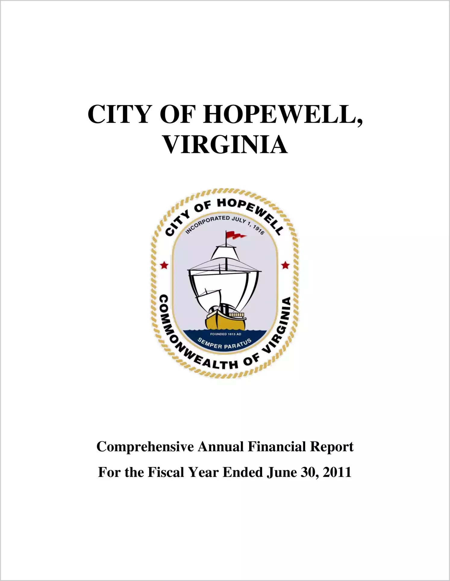 2011 Annual Financial Report for City of Hopewell