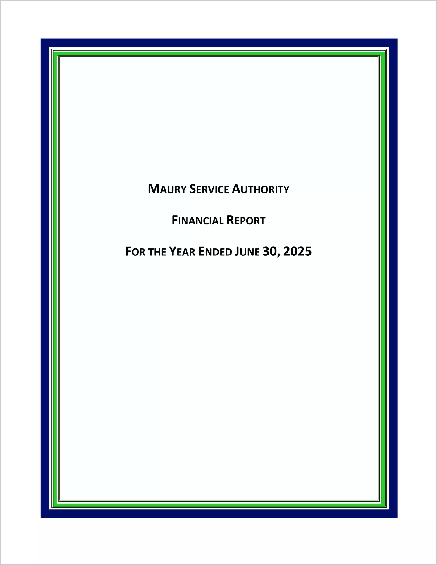 preview of 2025 ABC/Other Annual Financial Report for Maury Service Authority