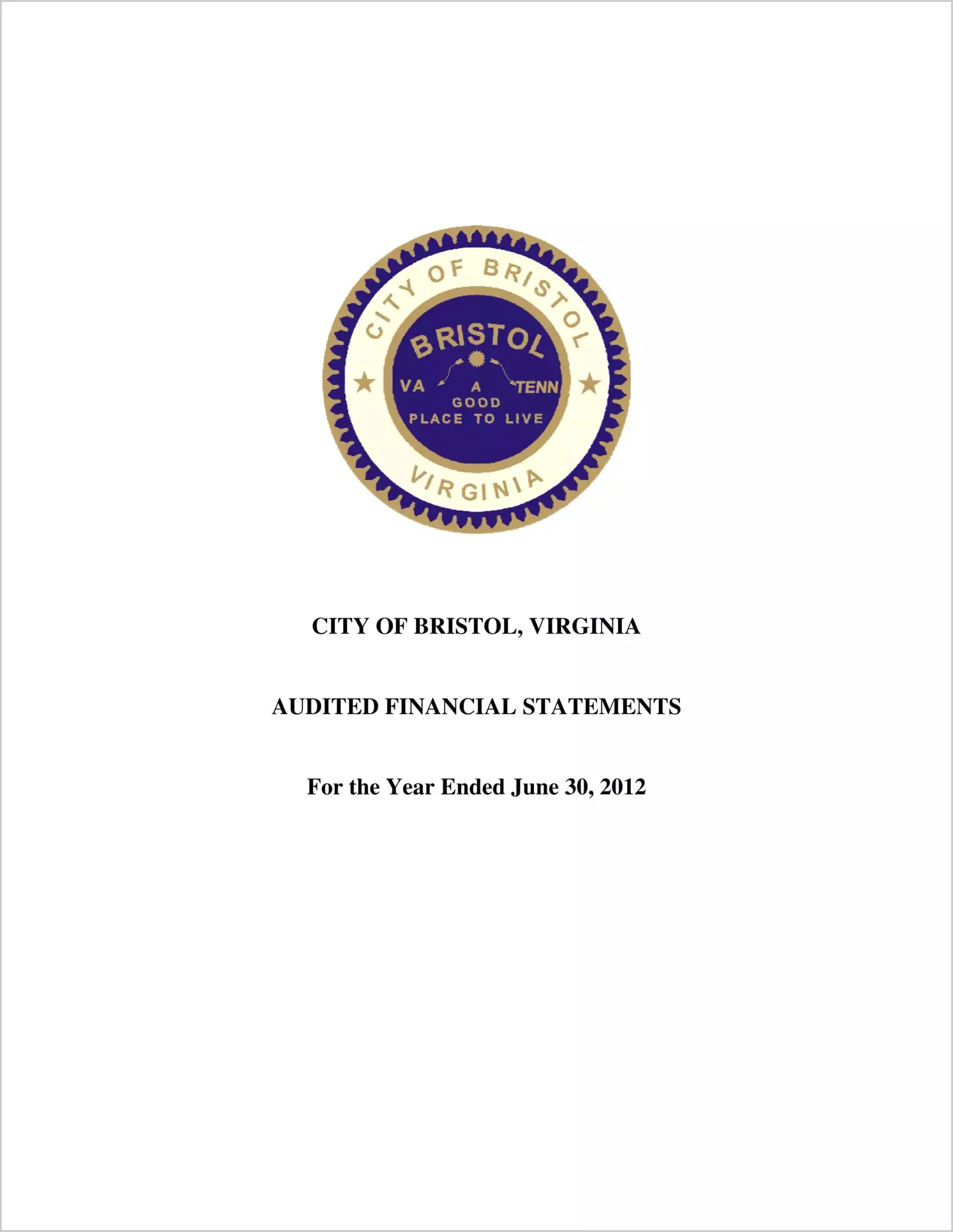 2012 Annual Financial Report for City of Bristol