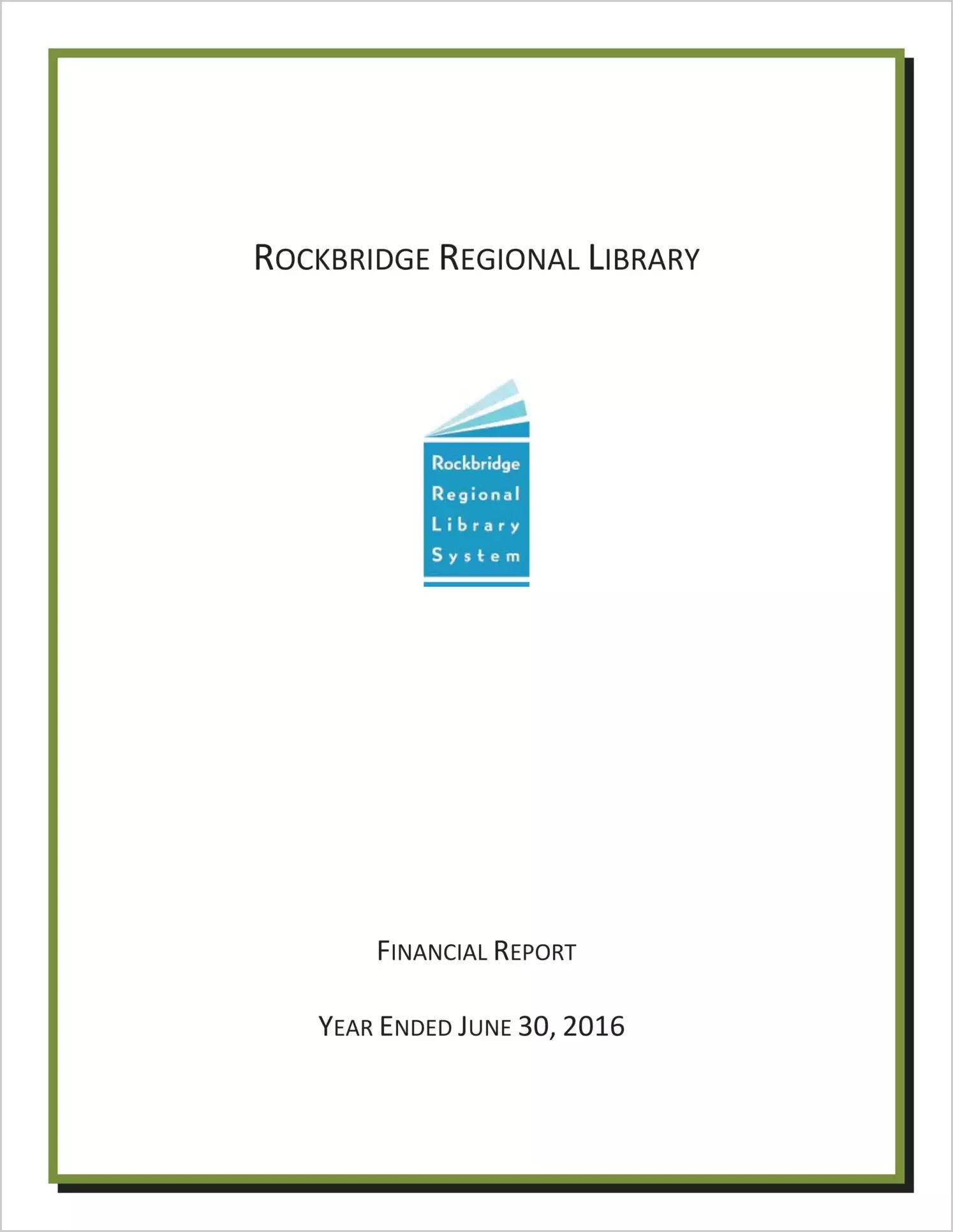2016 ABC/Other Annual Financial Report  for Rockbridge Regional Library