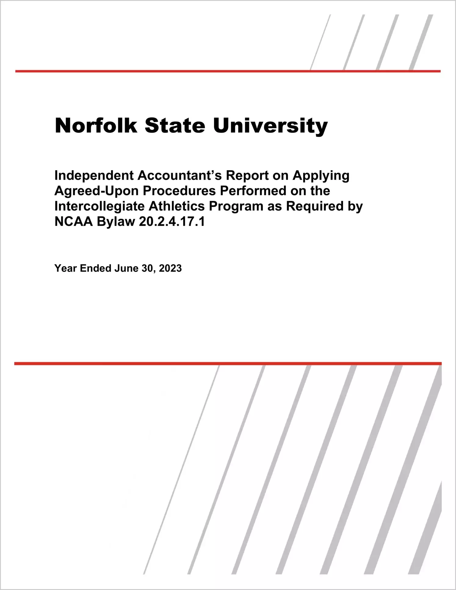Norfolk State University Intercollegiate Athletics Programs for the year ended June 30, 2023