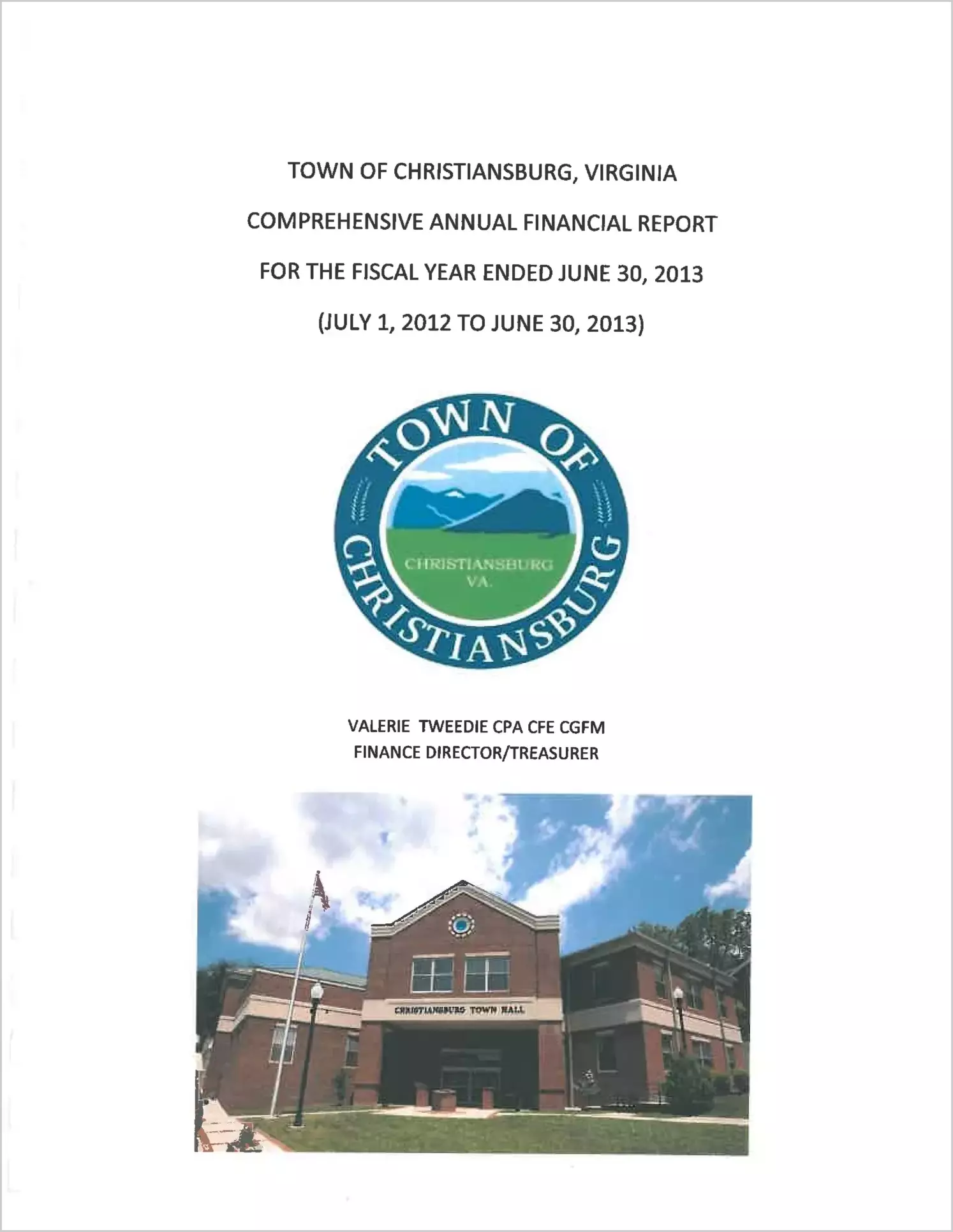 2013 Annual Financial Report for Town of Christiansburg