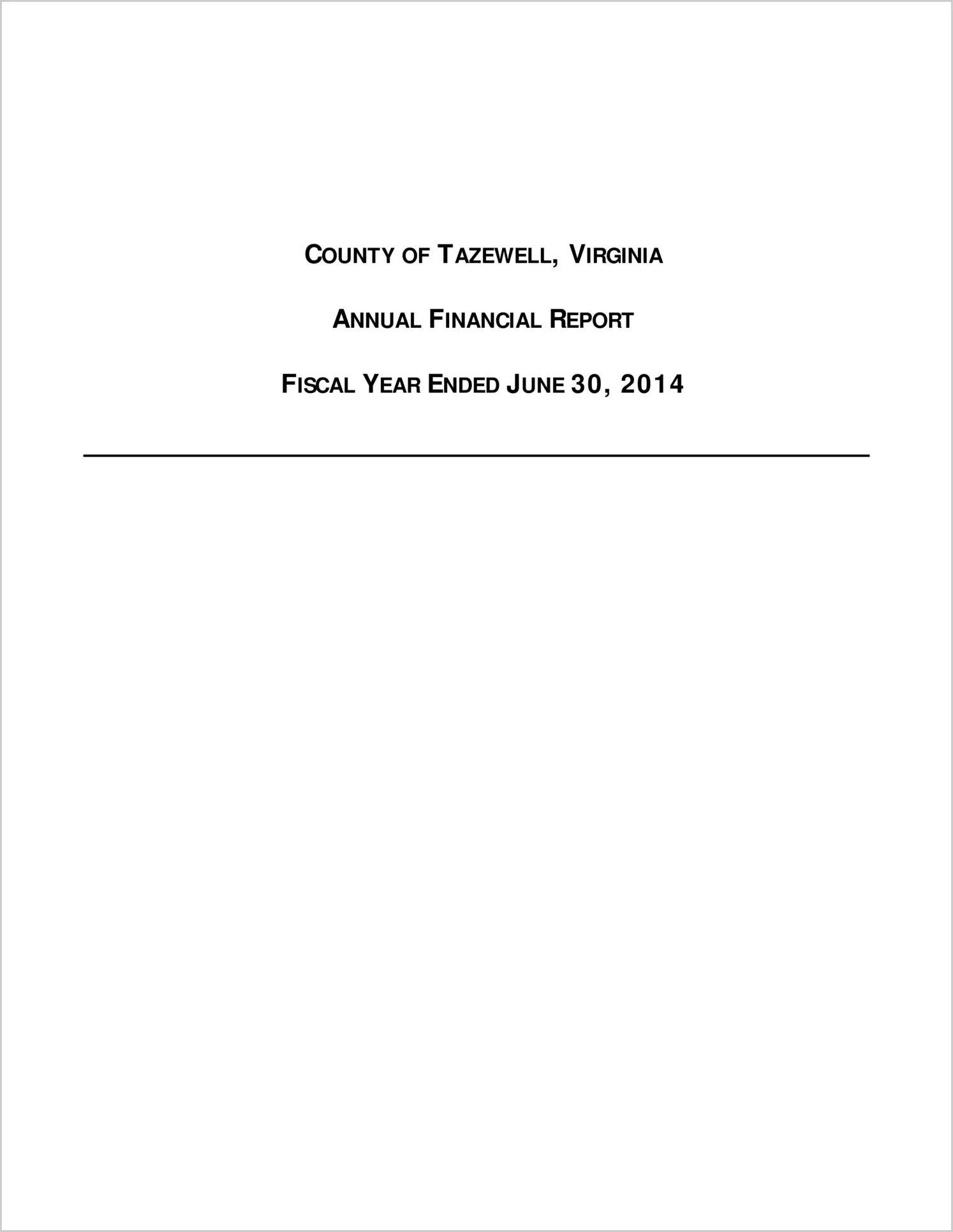 2014 Annual Financial Report for County of Tazewell
