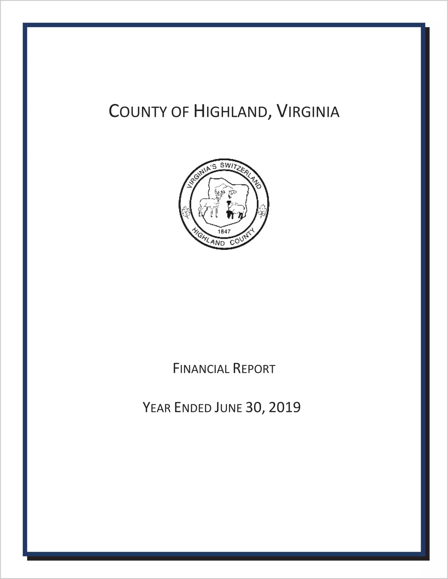 2019 Annual Financial Report for County of Highland