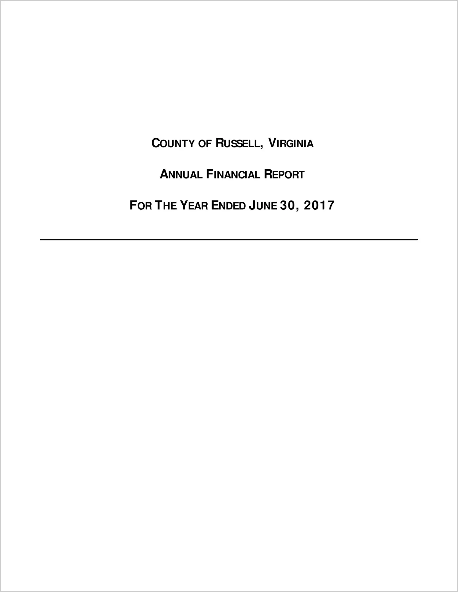 2017 Annual Financial Report for County of Russell