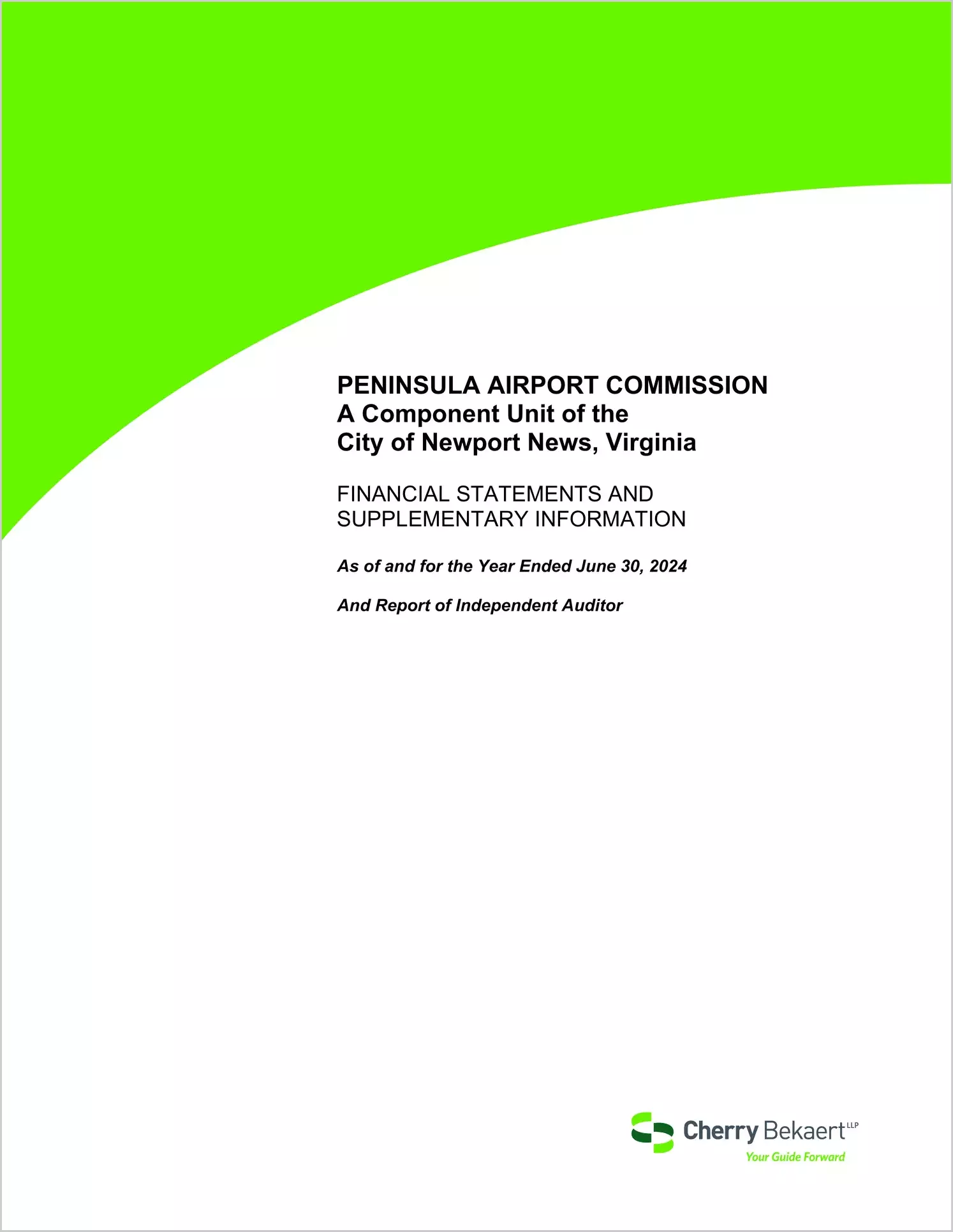 preview of 2024 ABC/Other Annual Financial Report for Peninsula Airport Commission