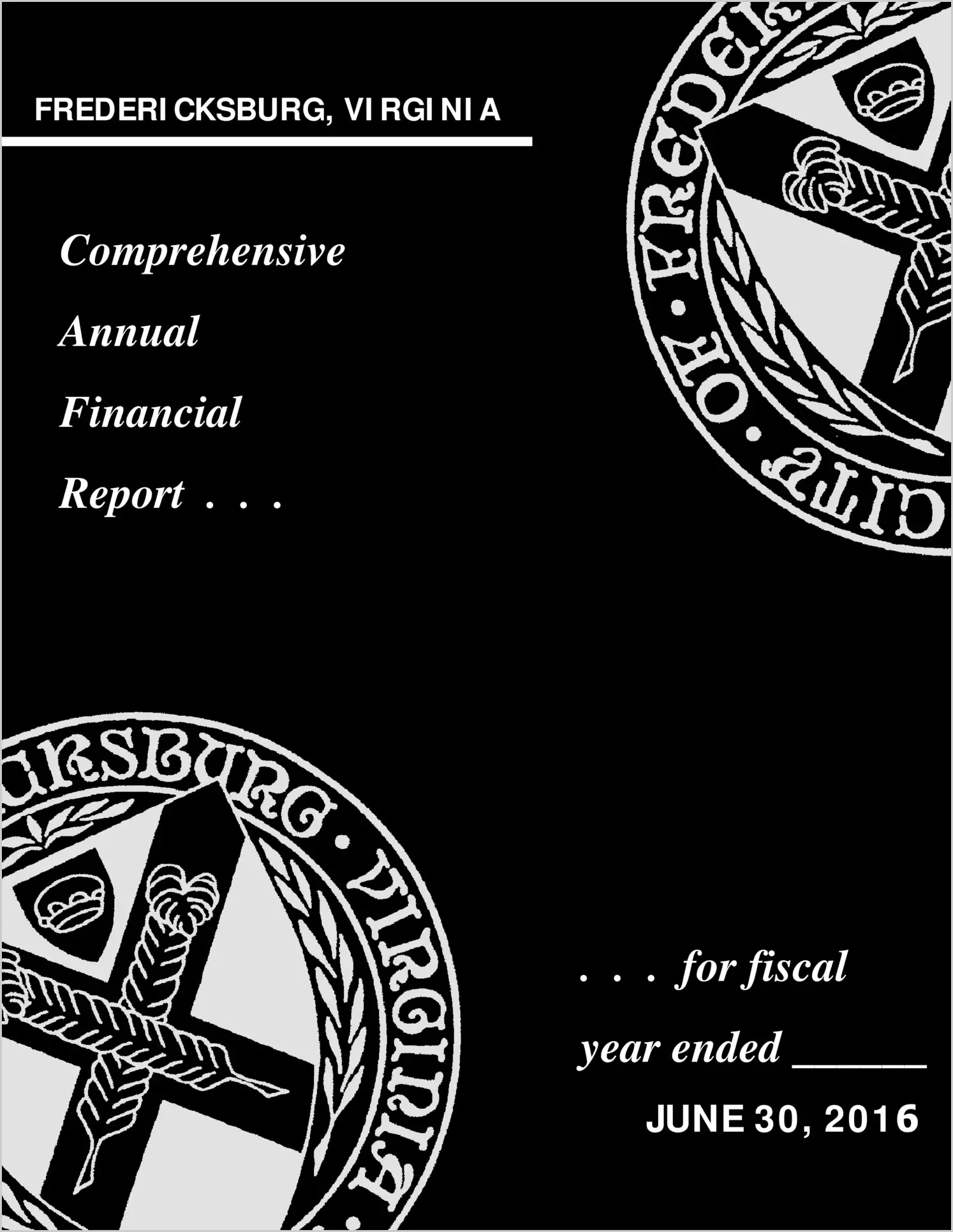 2016 Annual Financial Report for City of Fredericksburg