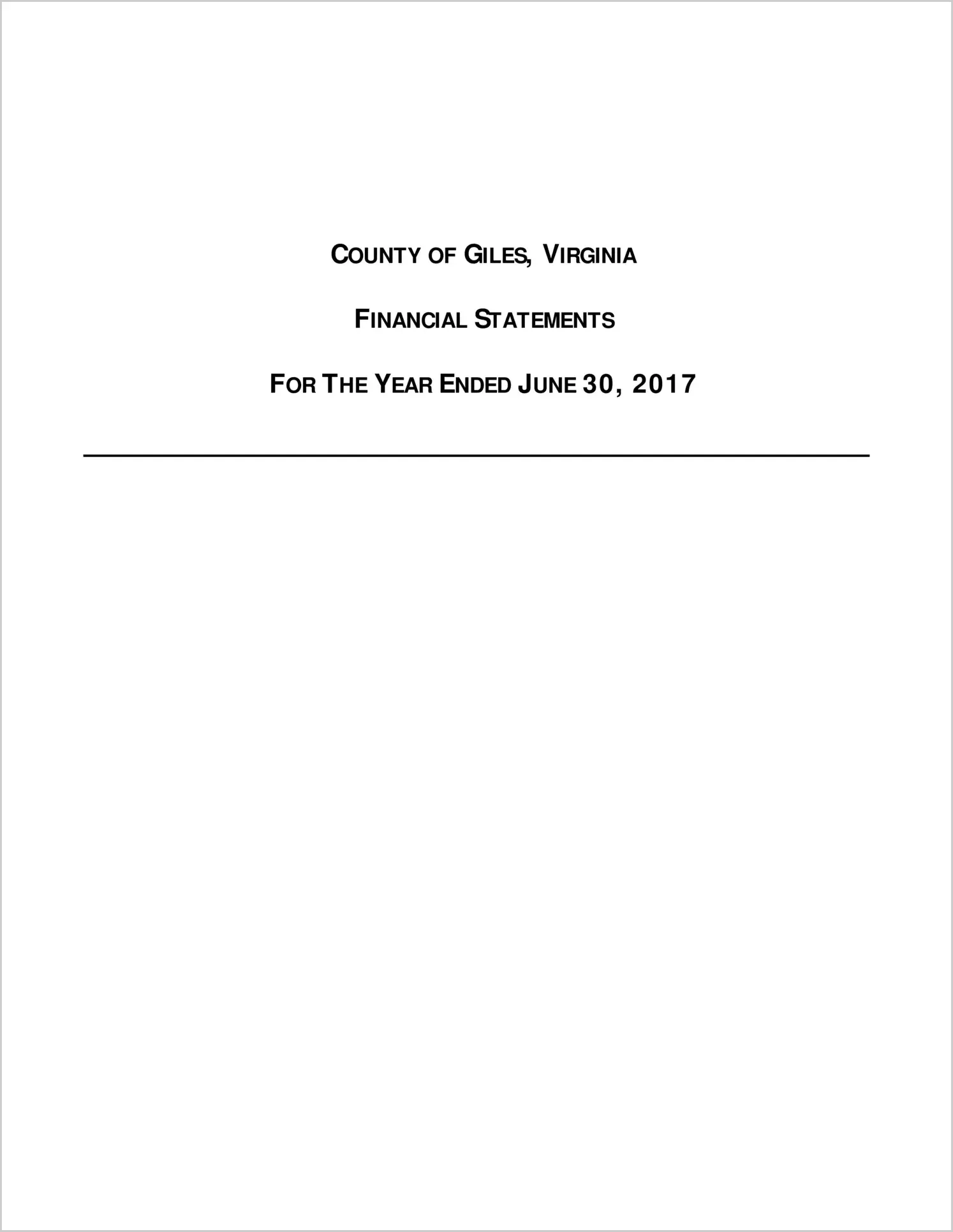 2017 Annual Financial Report for County of Giles