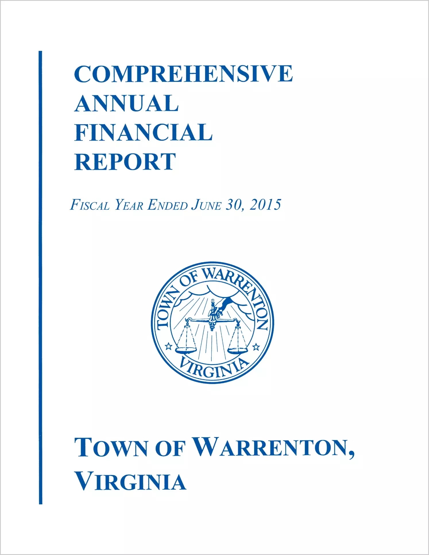 2015 Annual Financial Report for Town of Warrenton