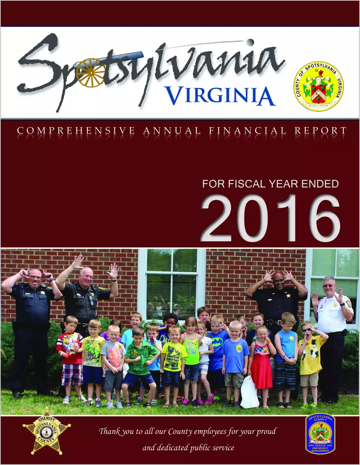 2016 Annual Financial Report for County of Spotsylvania