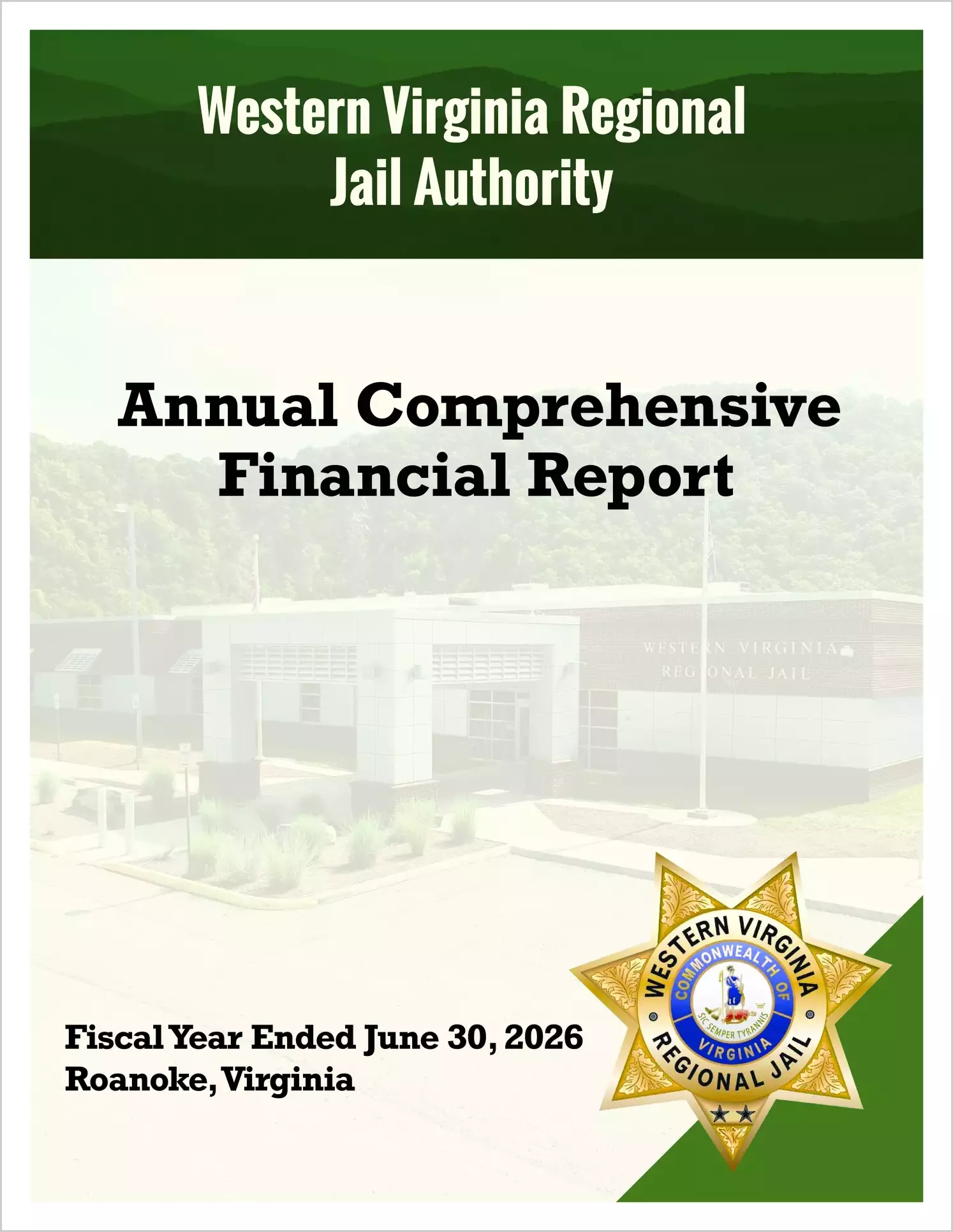 preview of 2026 ABC/Other Annual Financial Report for Western Virginia Regional Jail
