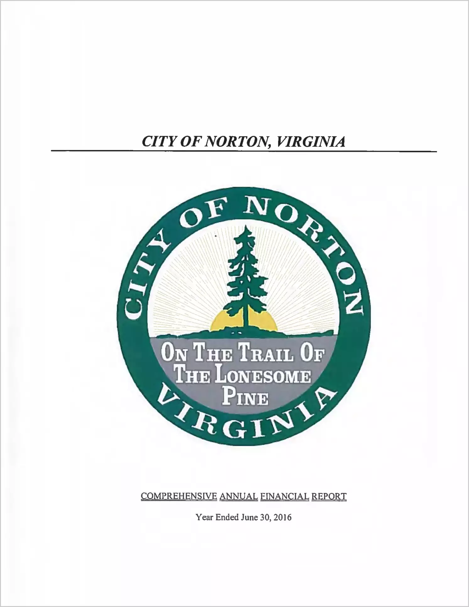 2016 Annual Financial Report for City of Norton