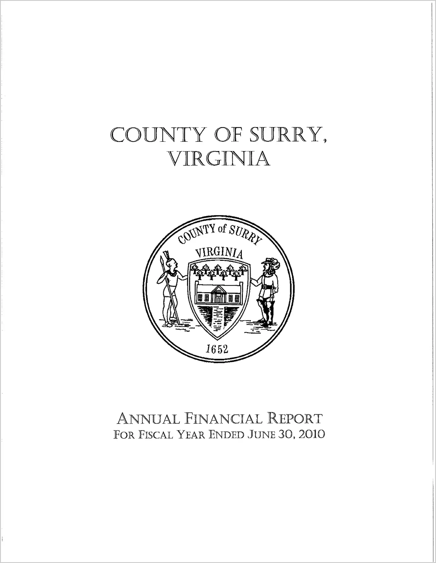 2010 Annual Financial Report for County of Surry