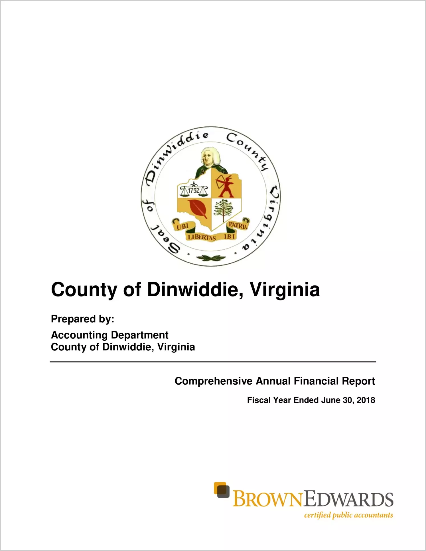 2018 Annual Financial Report for County of Dinwiddie