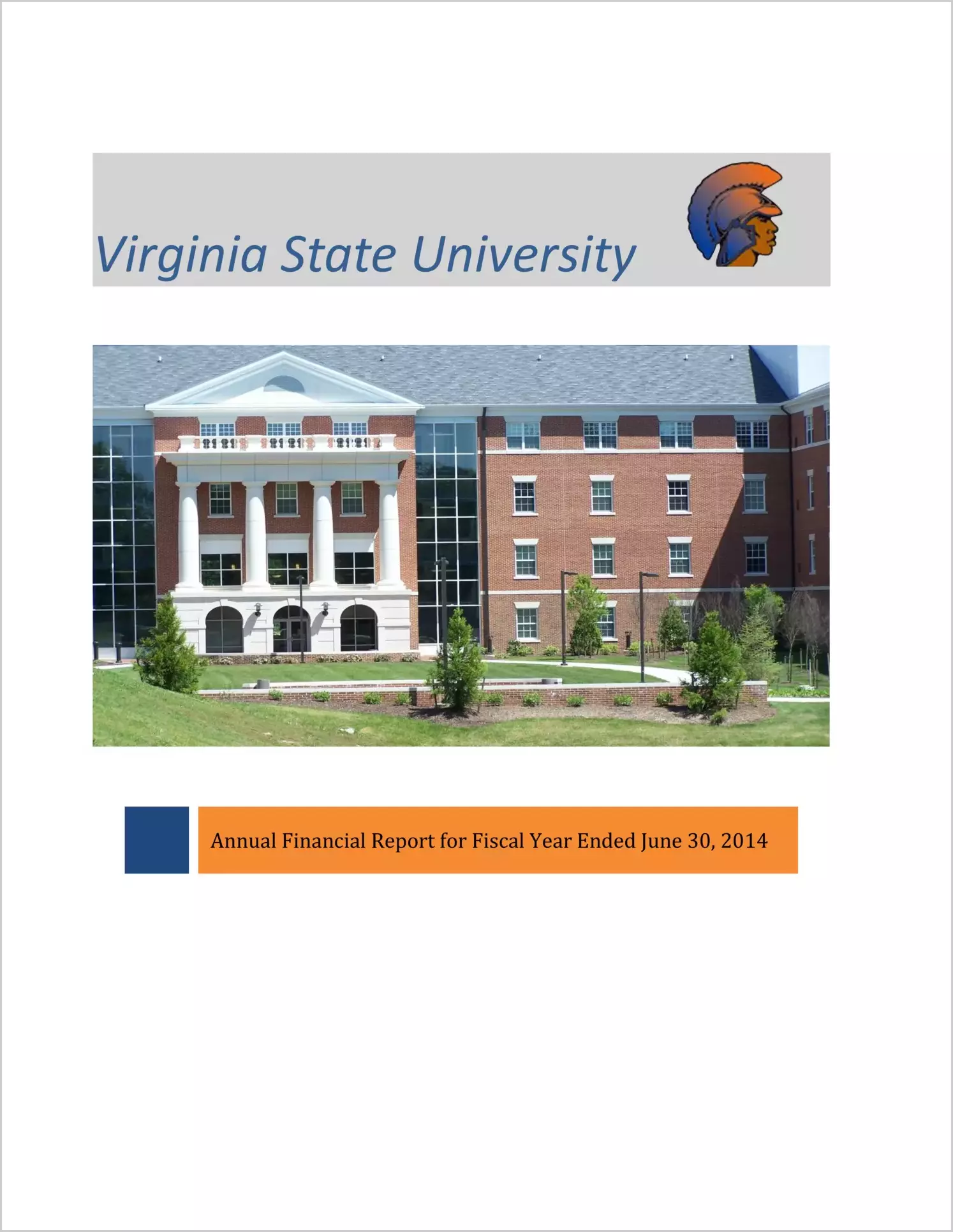 Virginia State University Financial Statement for the year ended June 30, 2014