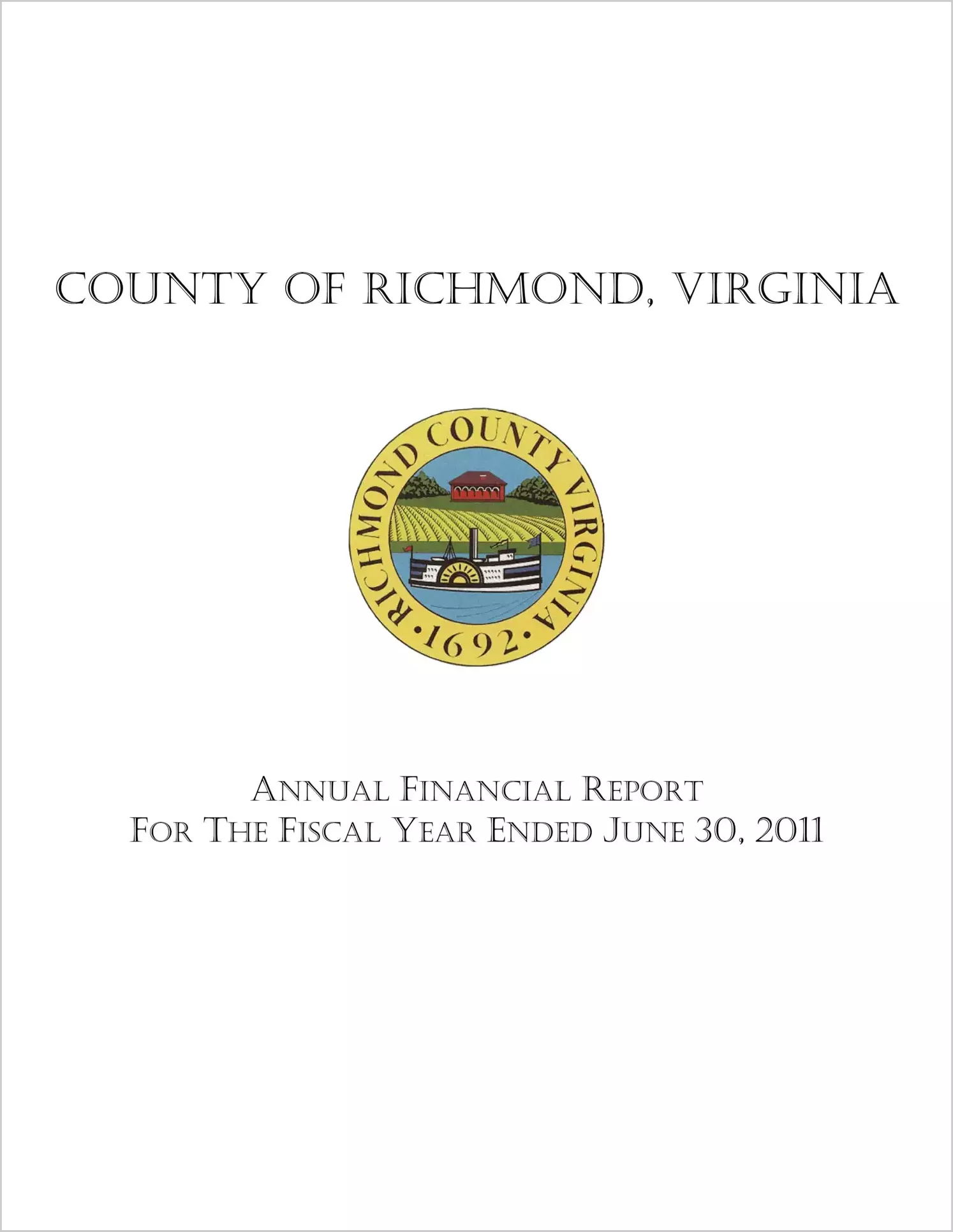 2011 Annual Financial Report for County of Richmond