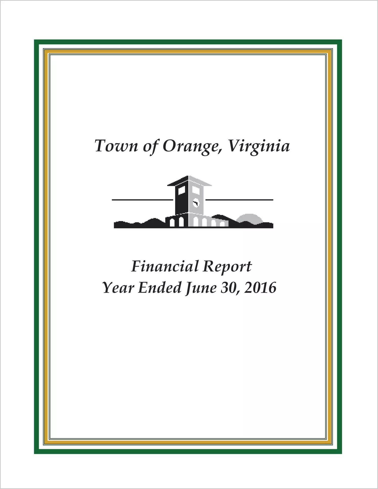 2016 Annual Financial Report for Town of Orange
