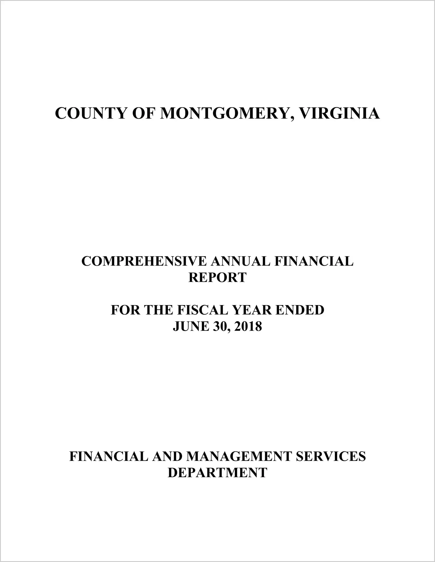 2018 Annual Financial Report for County of Montgomery