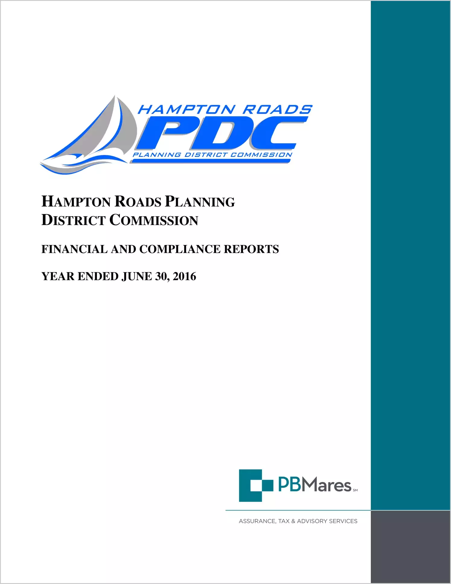 2016 ABC/Other Annual Financial Report  for Hampton Roads Planning District Commission