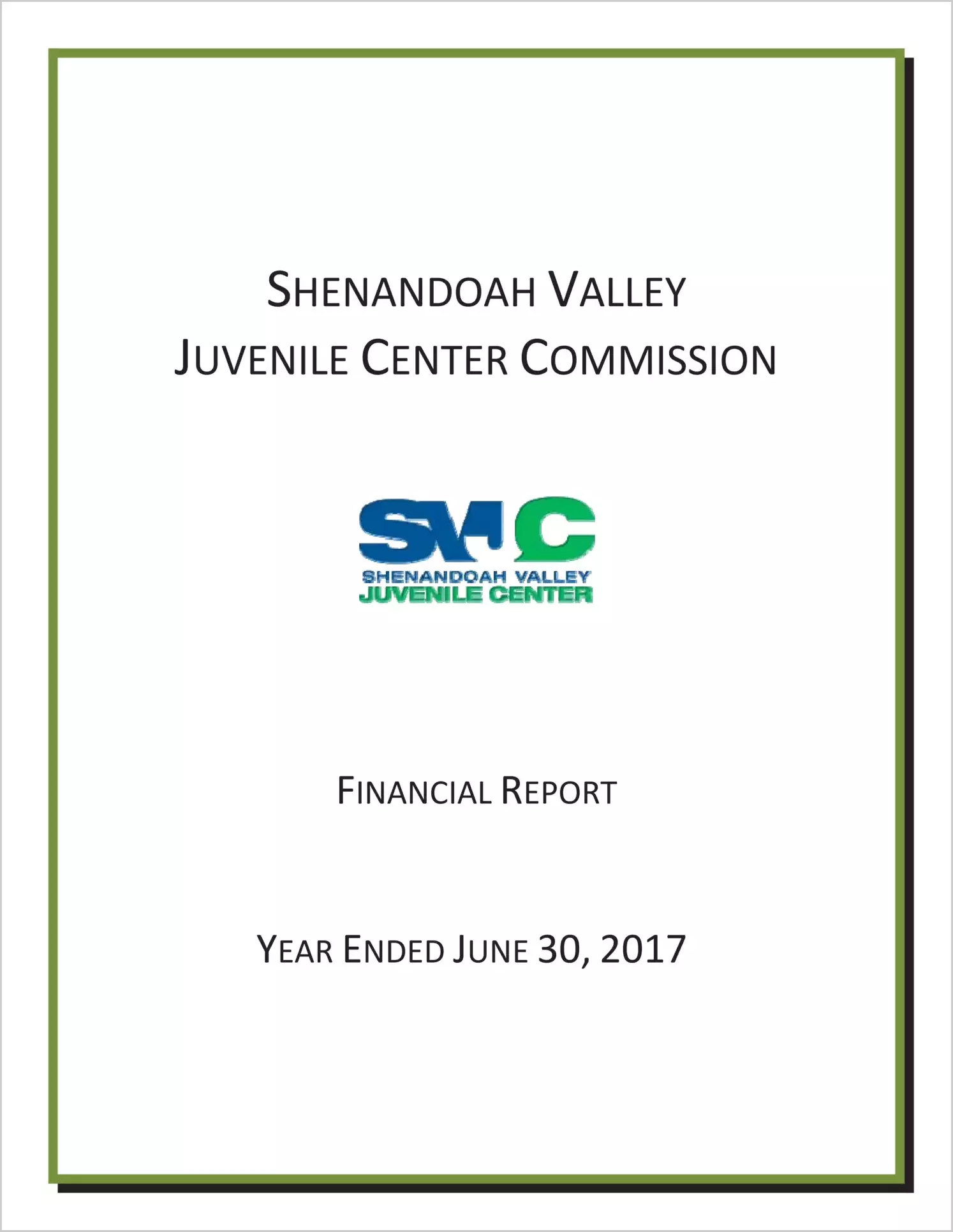 2017 ABC/Other Annual Financial Report  for Shenandoah Valley Juvenile Detention Home Commission