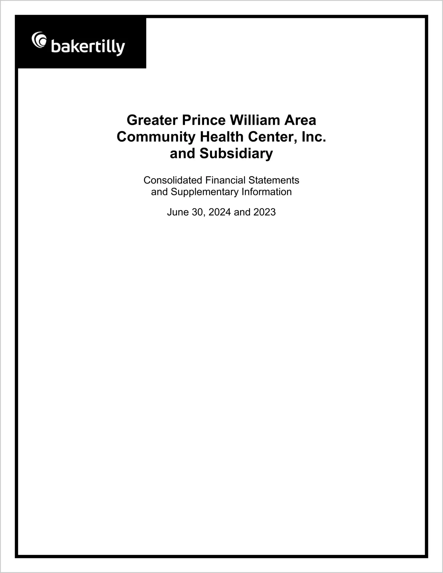preview of 2024 ABC/Other Annual Financial Report for Greater Prince William Area Community Health Center