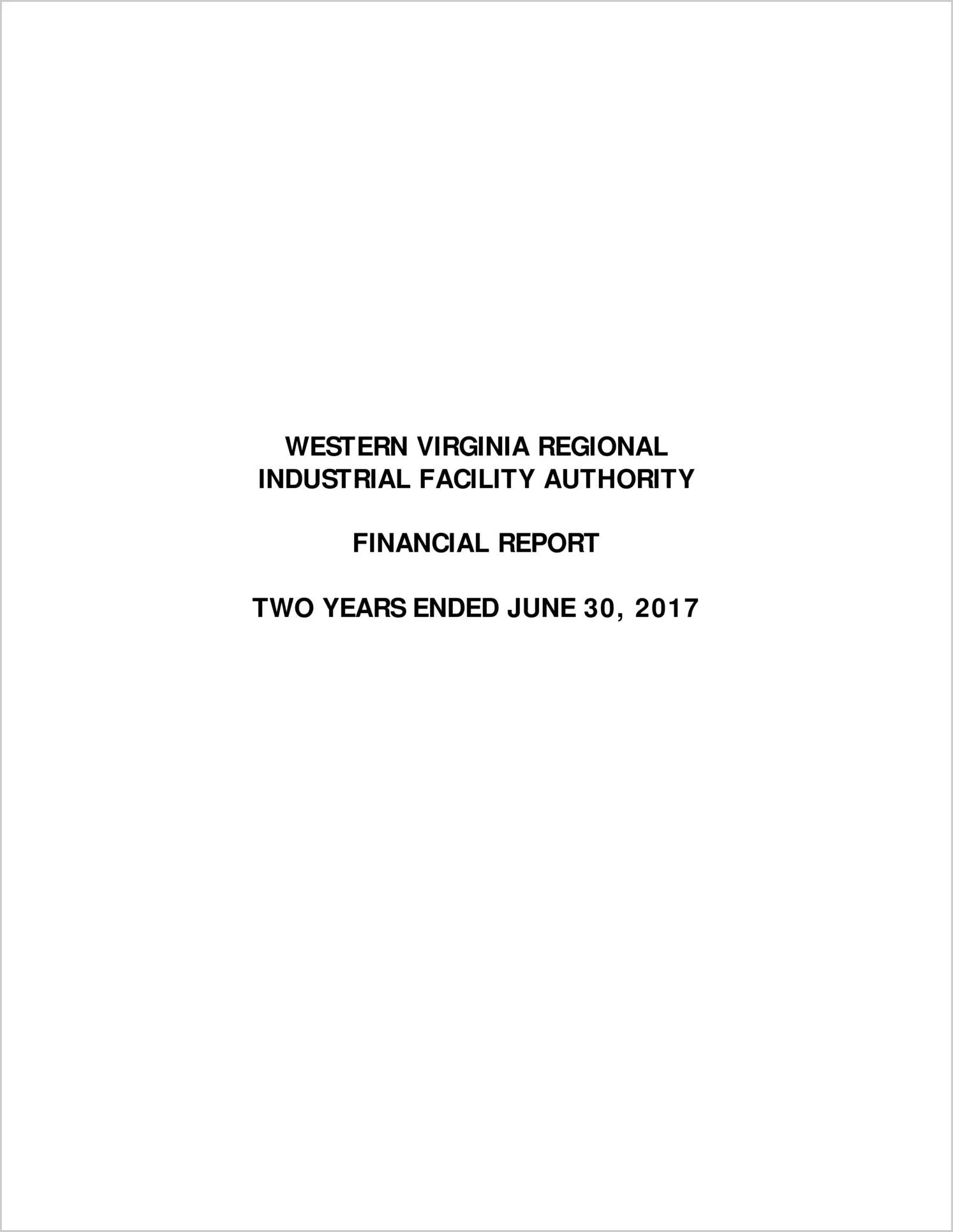 2017 ABC/Other Annual Financial Report  for Western Virginia Regional Industrial Facility Authority