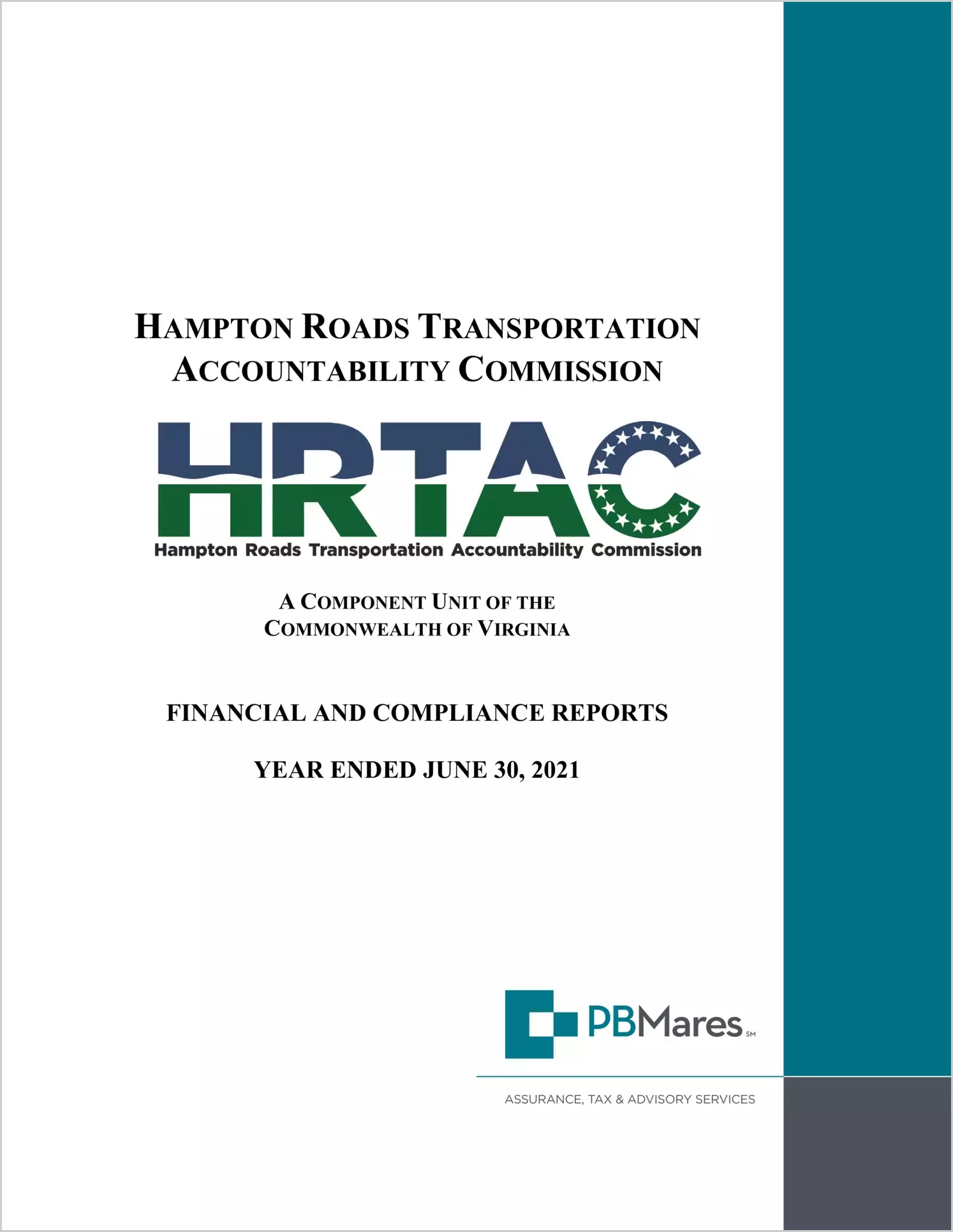 Hampton Roads Transportation Accountability Commission for the year ended June 30, 2021
