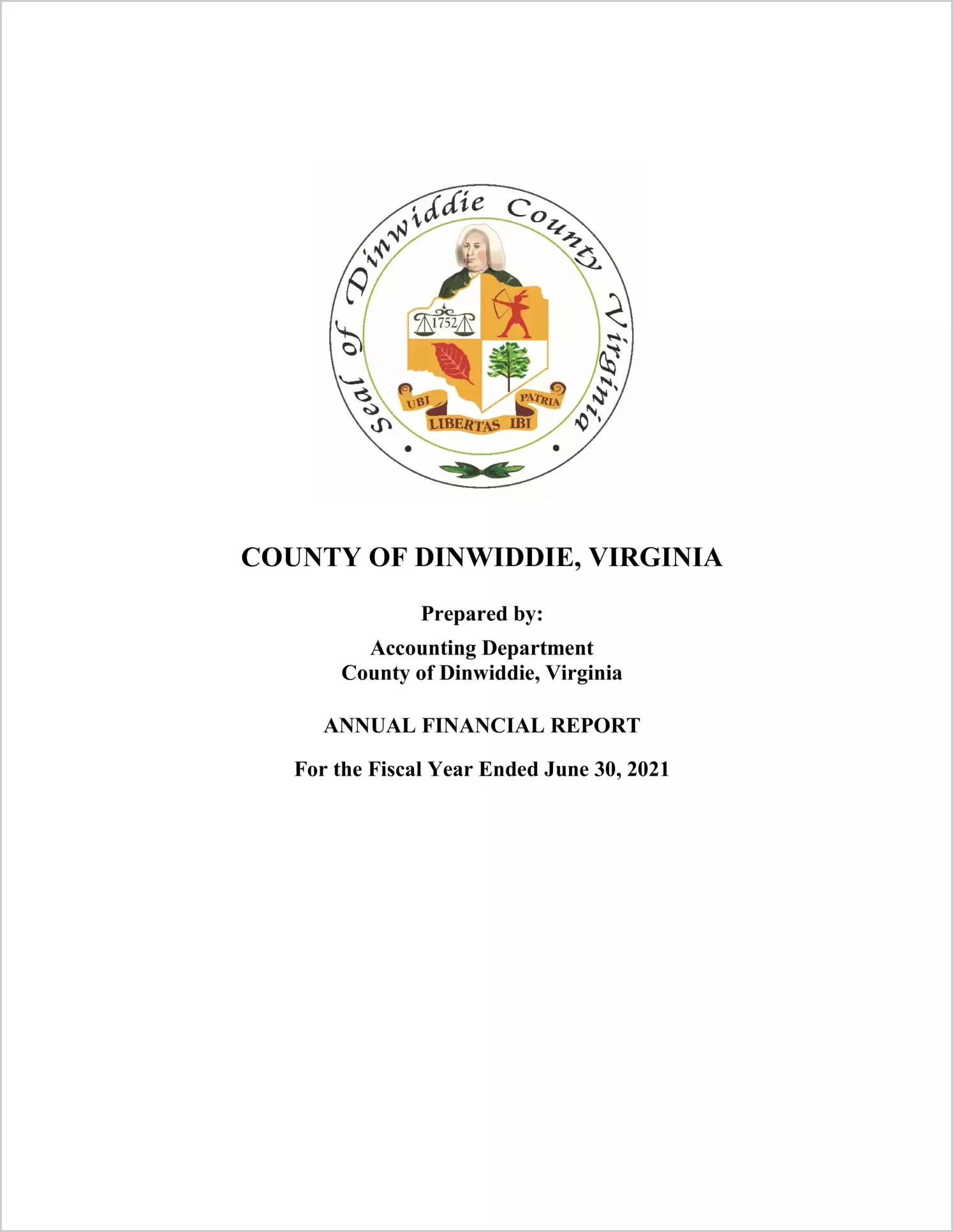 2021 Annual Financial Report for County of Dinwiddie
