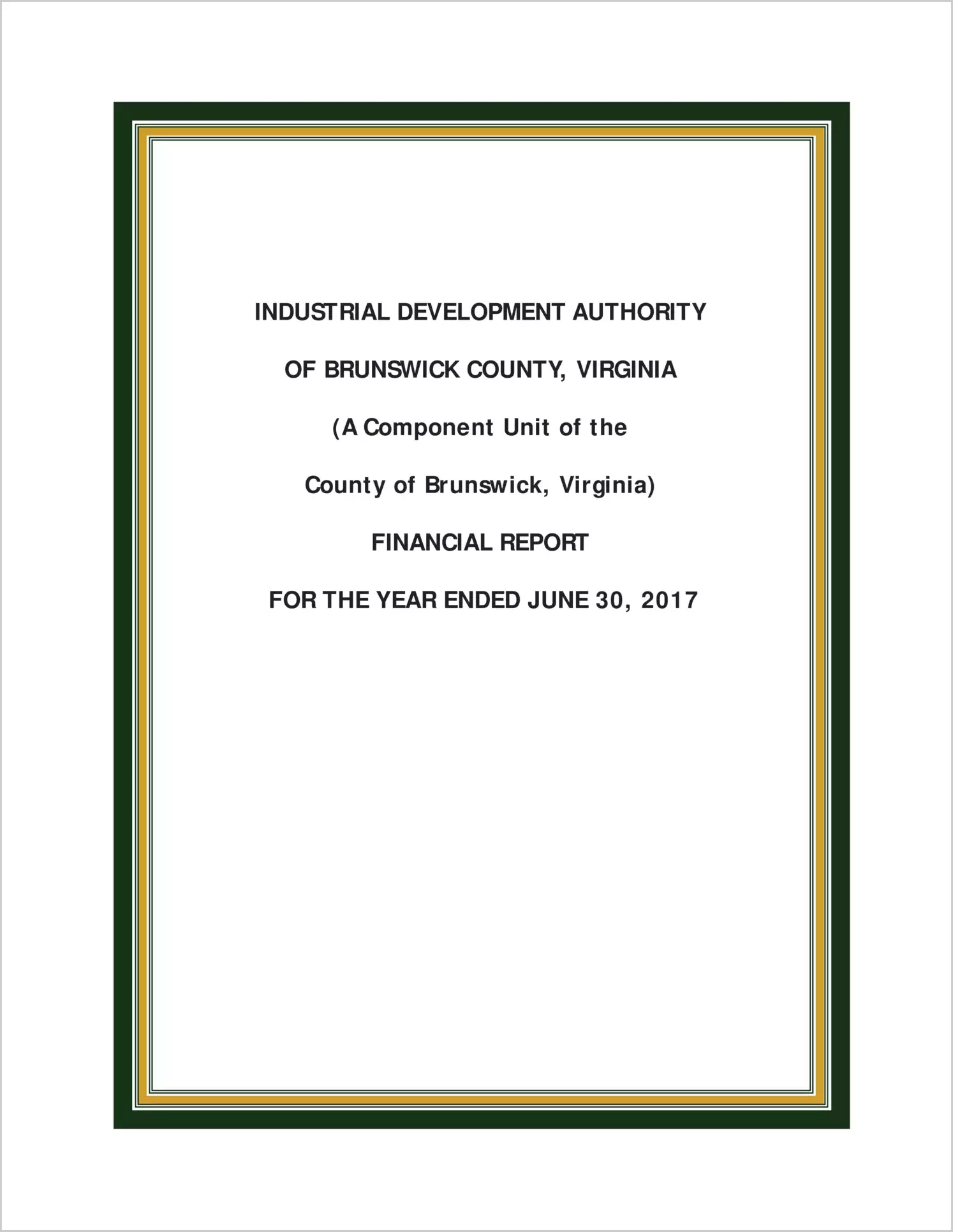2017 ABC/Other Annual Financial Report  for Brunswick Industrial Development Authority