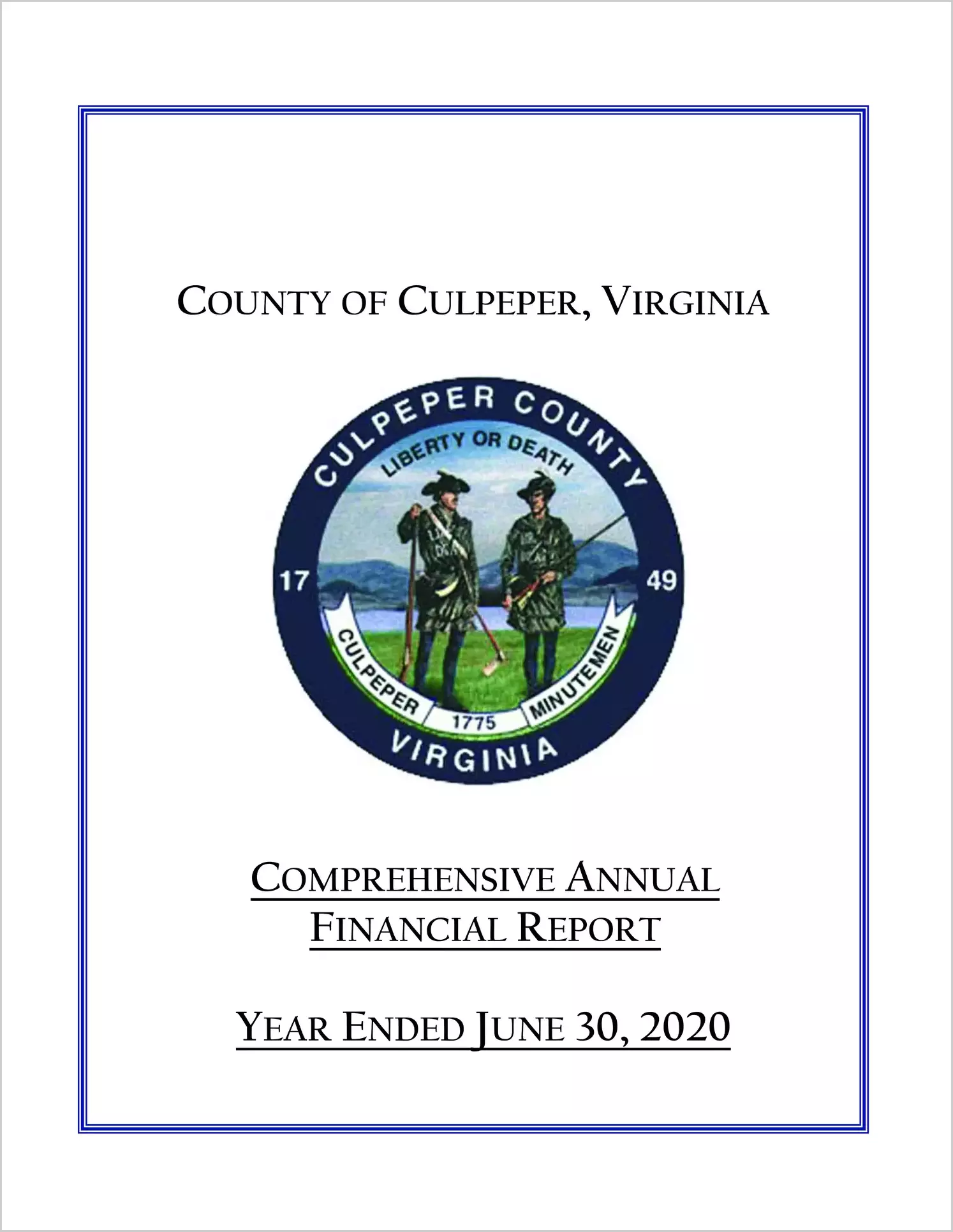 2020 Annual Financial Report for County of Culpeper