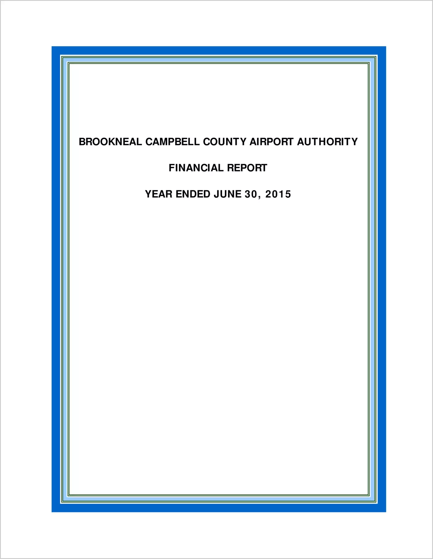 2015 ABC/Other Annual Financial Report  for Brookneal Campbell County Airport