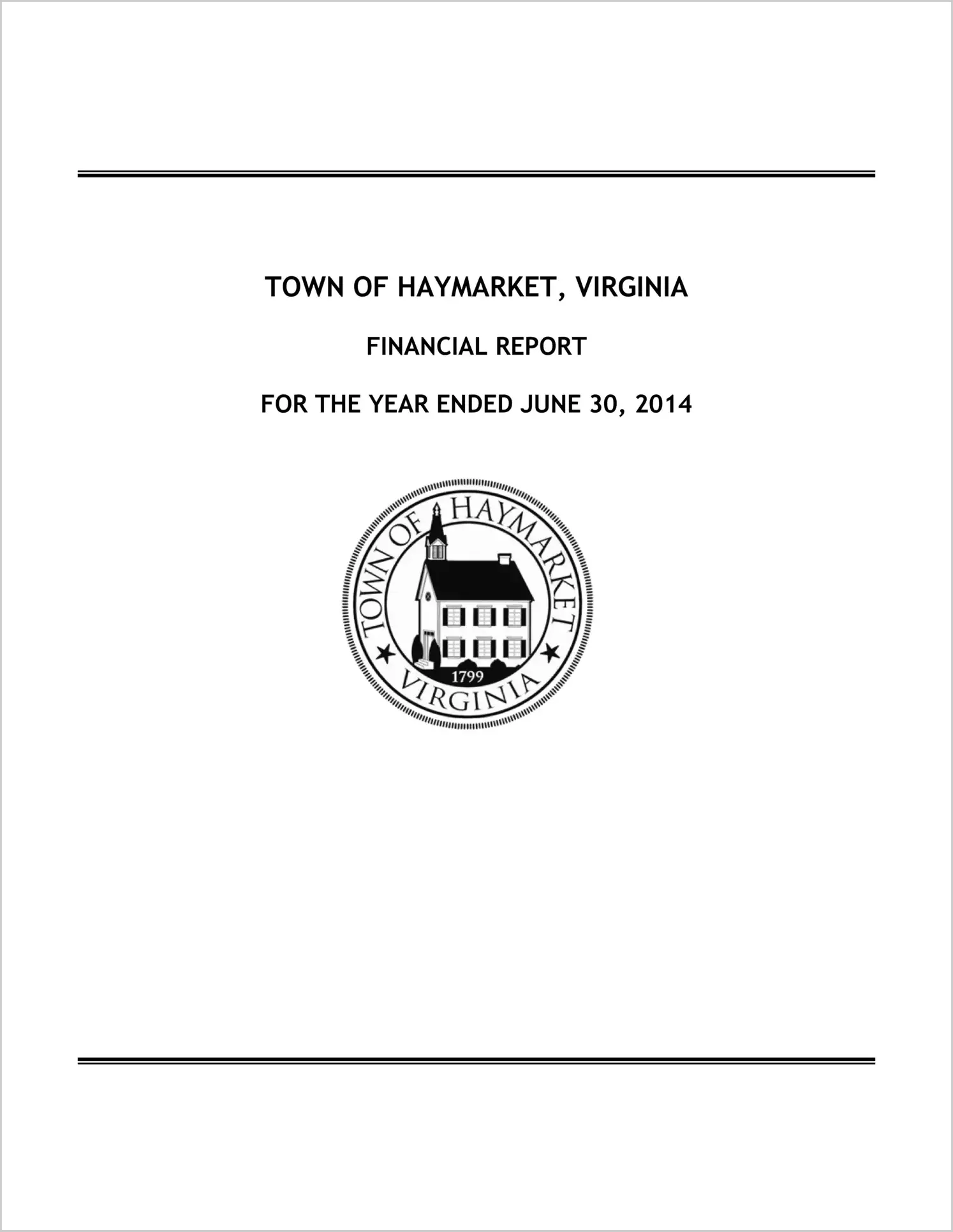 2014 Annual Financial Report for Town of Haymarket