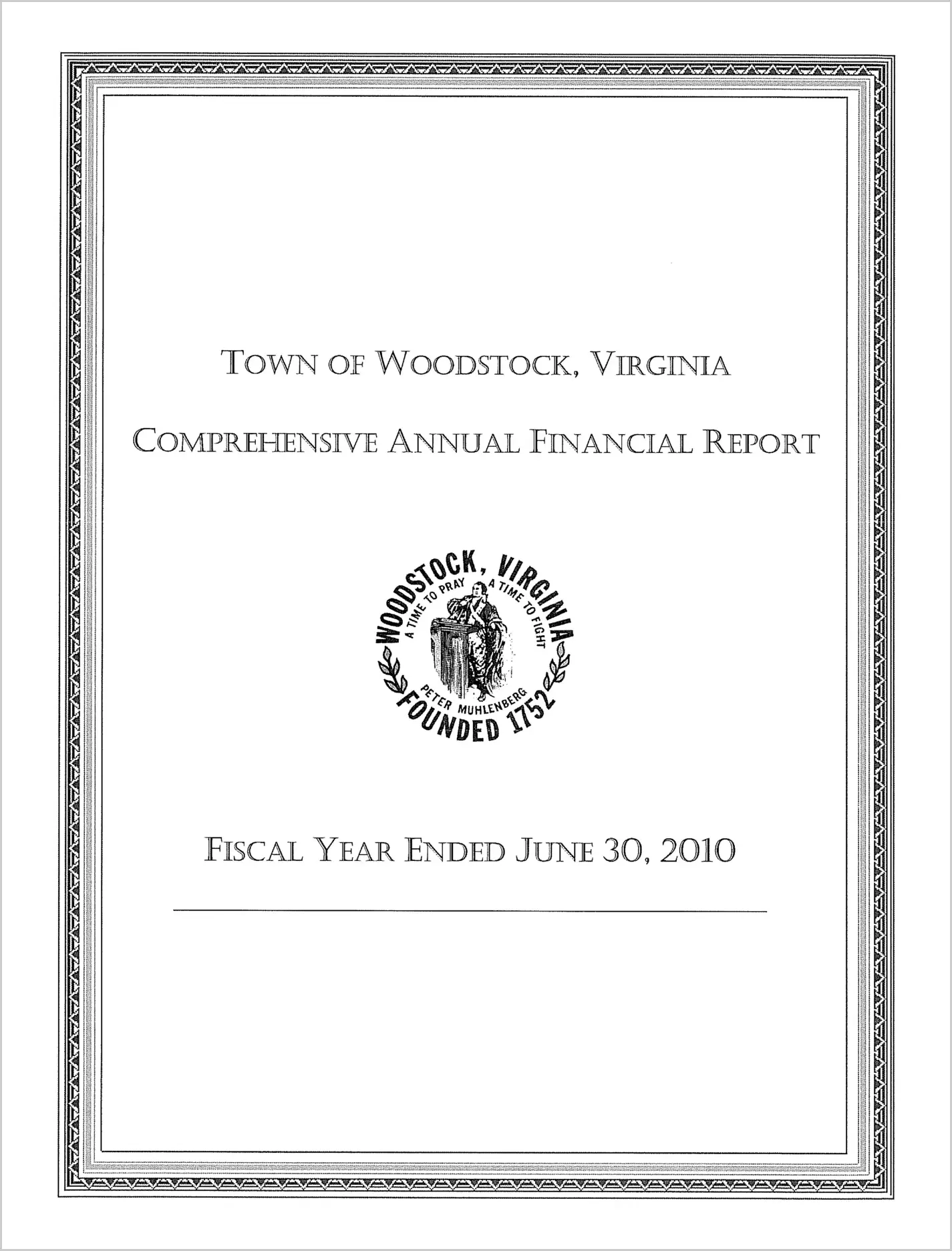 2010 Annual Financial Report for Town of Woodstock