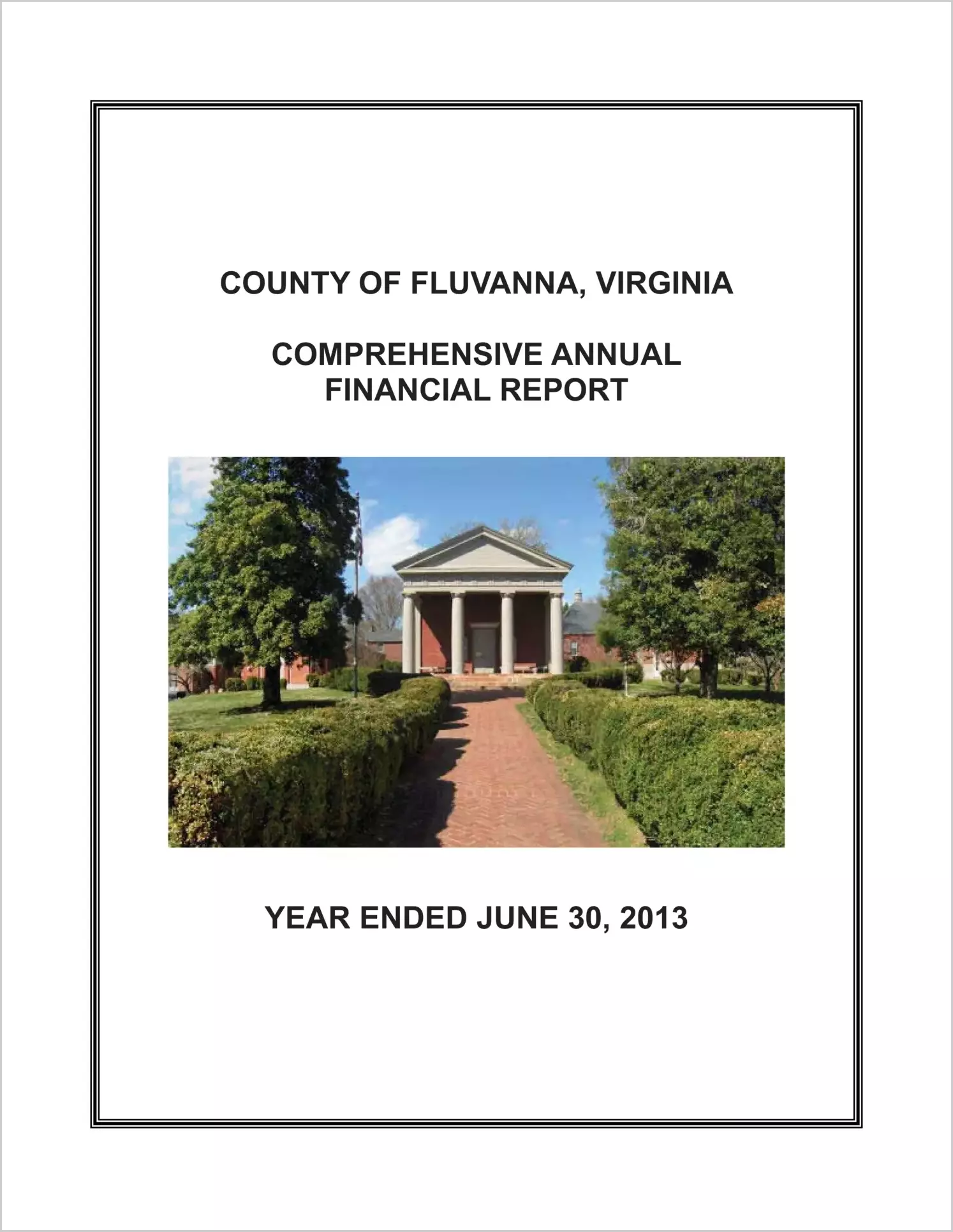 2013 Annual Financial Report for County of Fluvanna